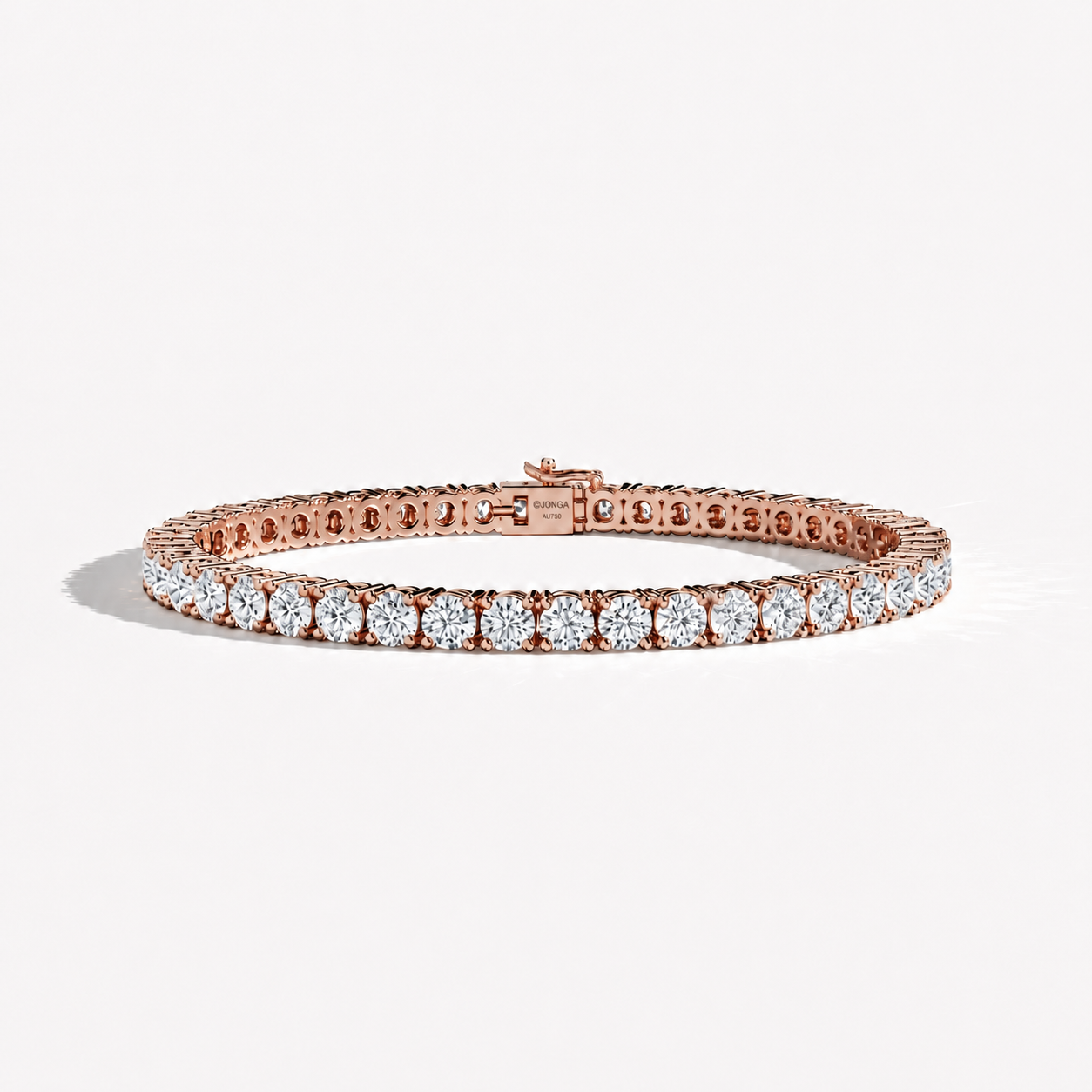 10 Carat Natural diamond Tennis Bracelet in 18K Rose Gold