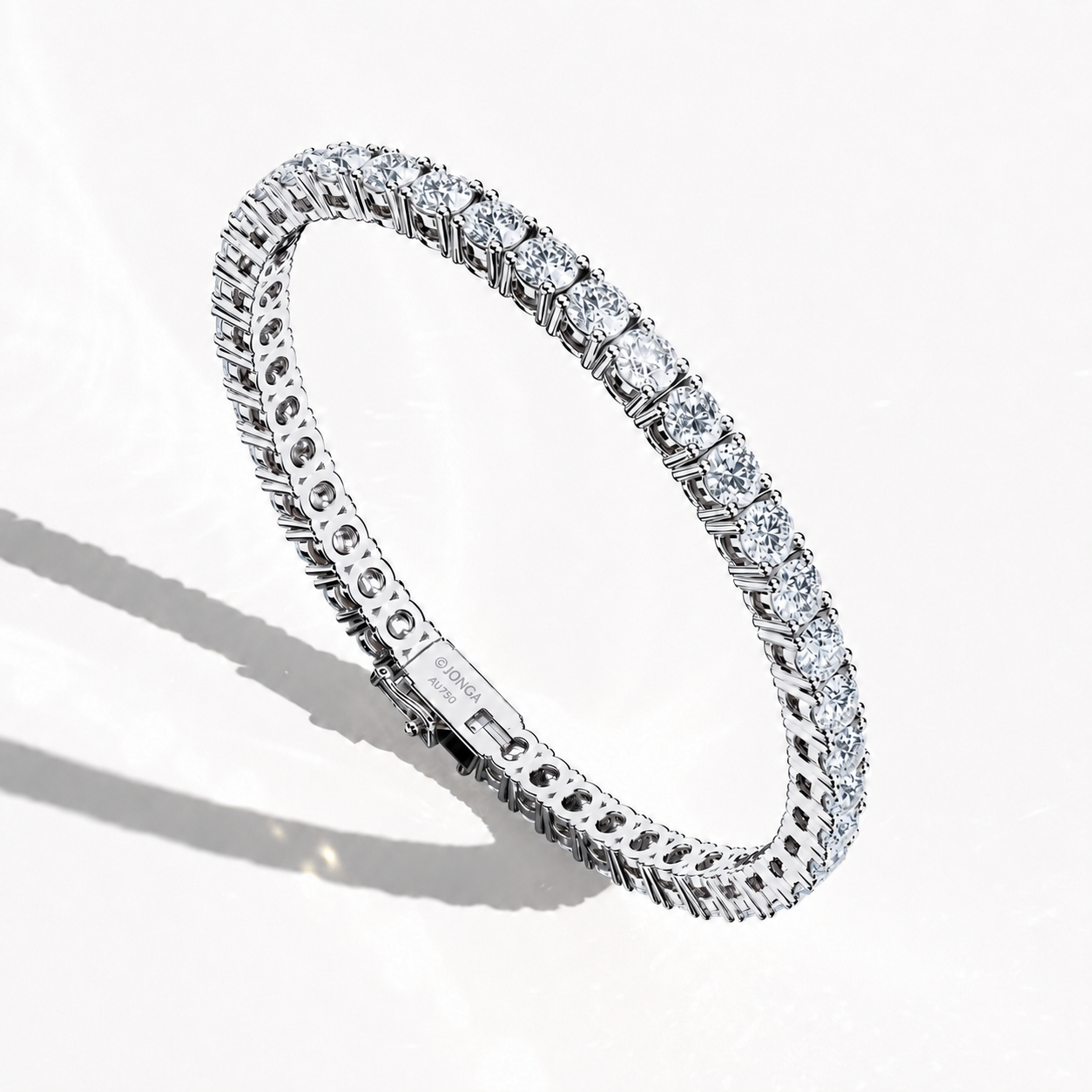 10 Carat Lab-Grown diamond Tennis Bracelet in 18K White Gold