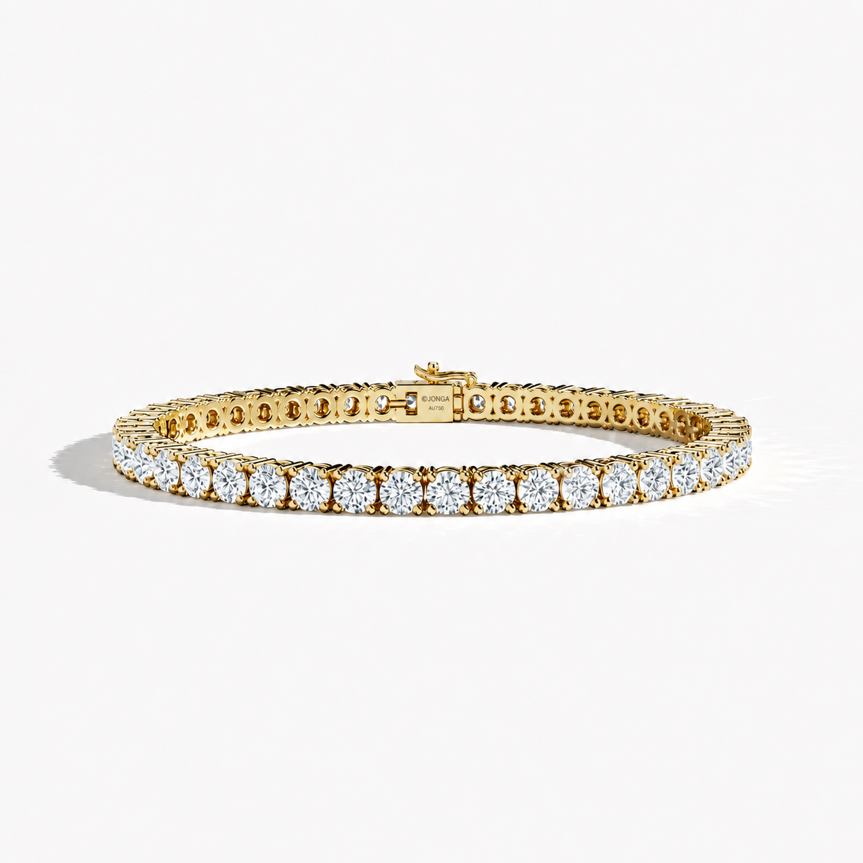10 Carat Lab-Grown diamond Tennis Bracelet in 18K Yellow Gold