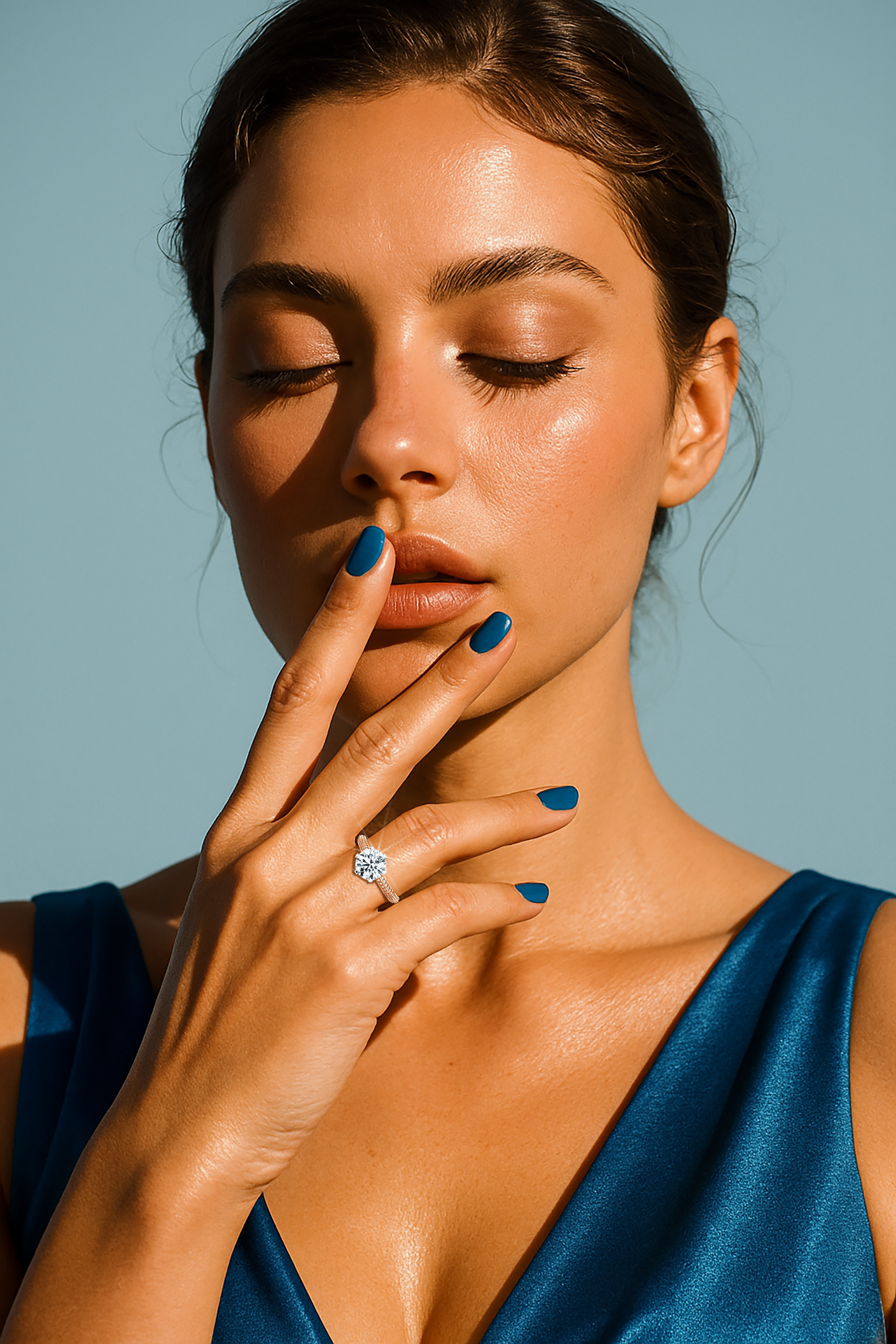 خاتم من ألماس بتصميم ترصيع باڤيه من الذهب الوردي بوزن 2.40 قيراط — جونغا®