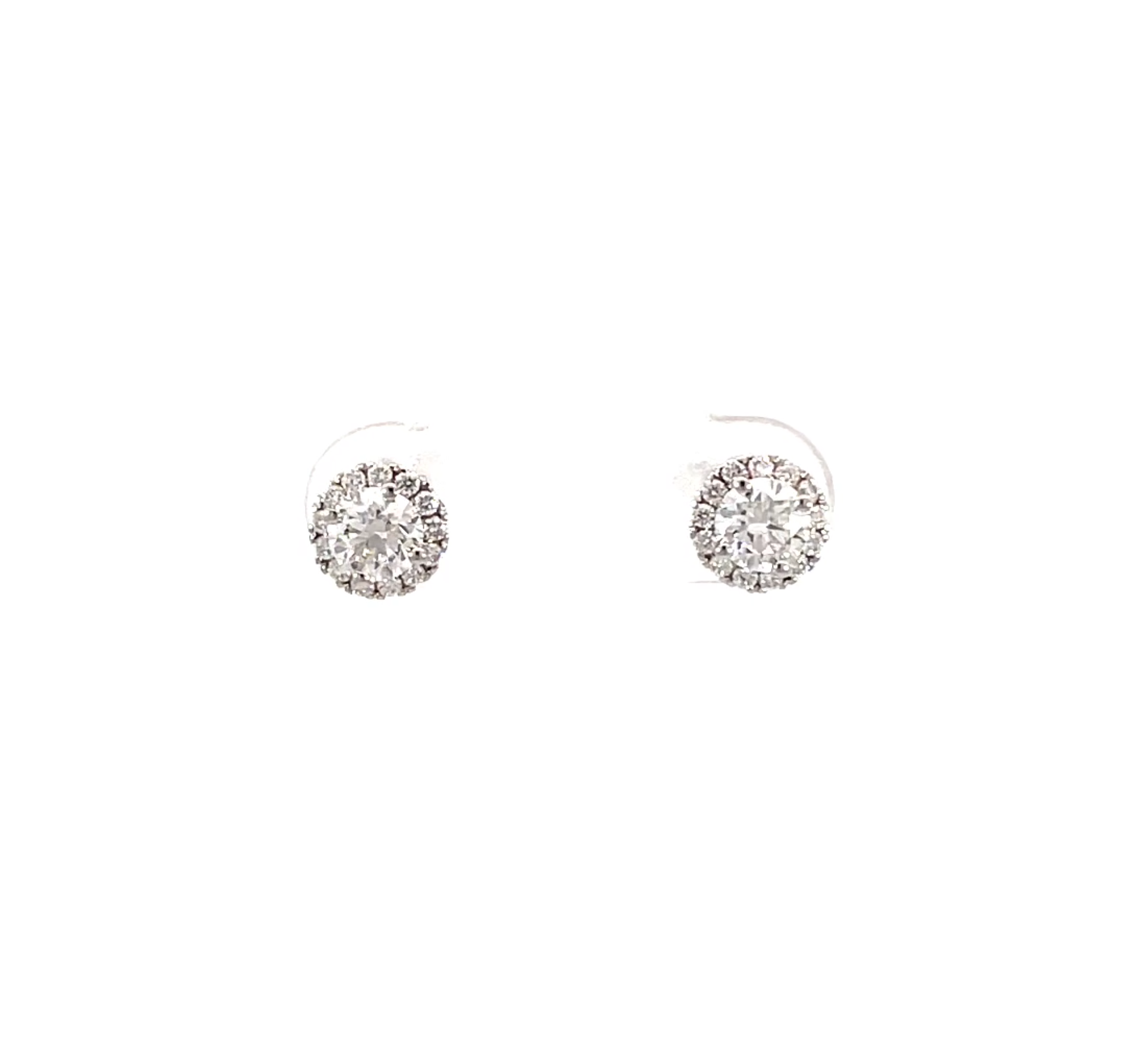 0.70 carat Halo Earring