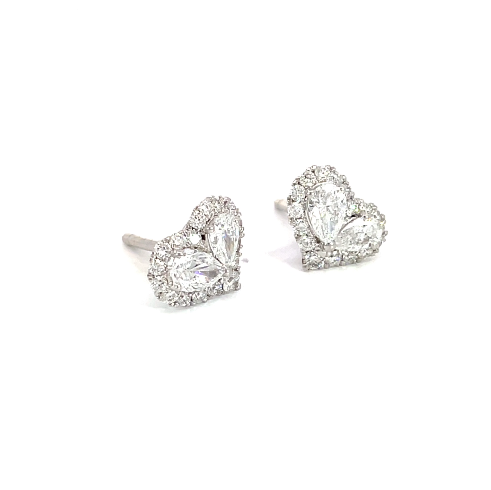 Halo Pear Heart Earring
