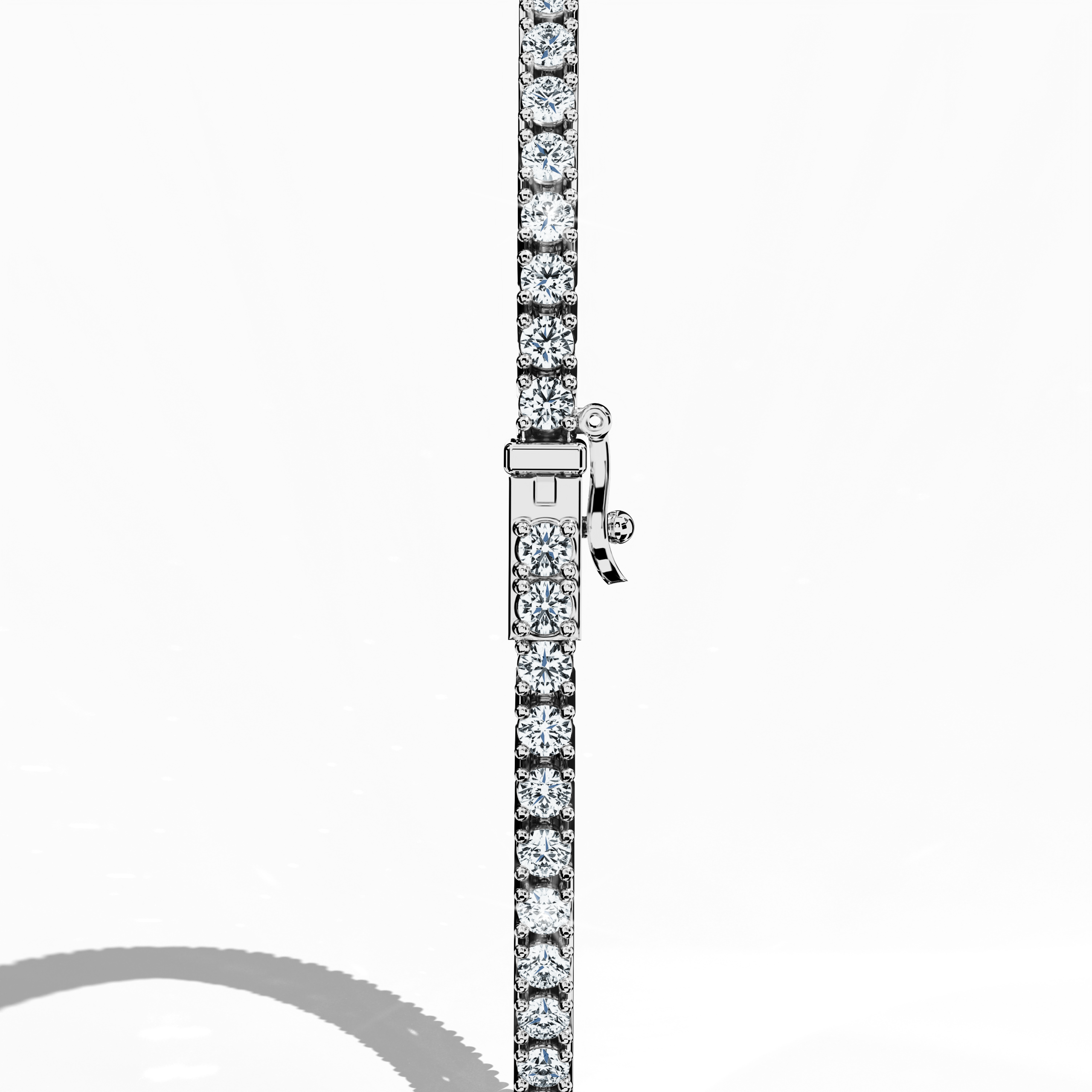 Observed from a standing back side perspective, this exceptional 2-carat diamond tennis bracelet in radiant white gold—also referred to as blanc or silver‑toned gold—reveals an elegant, continuous string of perfectly set diamonds. Celebrated in fine jewelry/jewellry circles as a diamond wristband, diamond cuff, or refined arm candy, its masterful design blends modern sophistication with classic allure. Superior craftsmanship and international design influence define this luxury accessory.