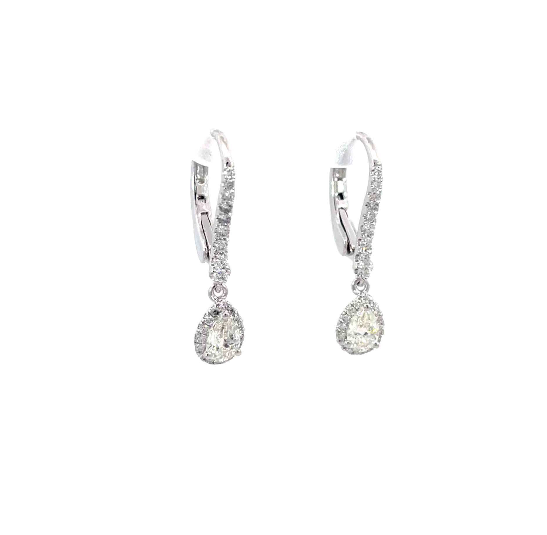 0.90ct Pear Halo Earring