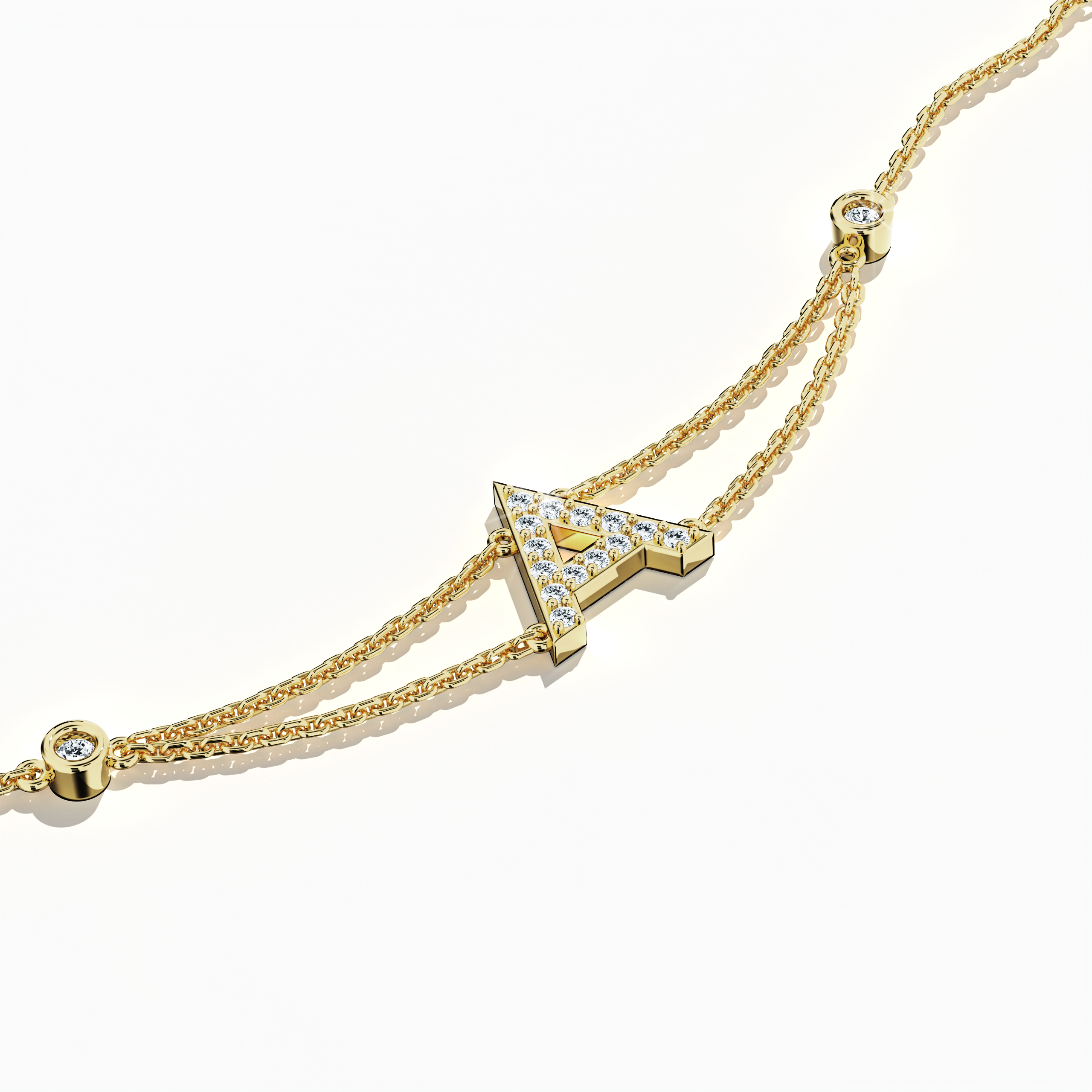 Initial Diamond Letter Bracelet (A-Z) in 18K Gold
