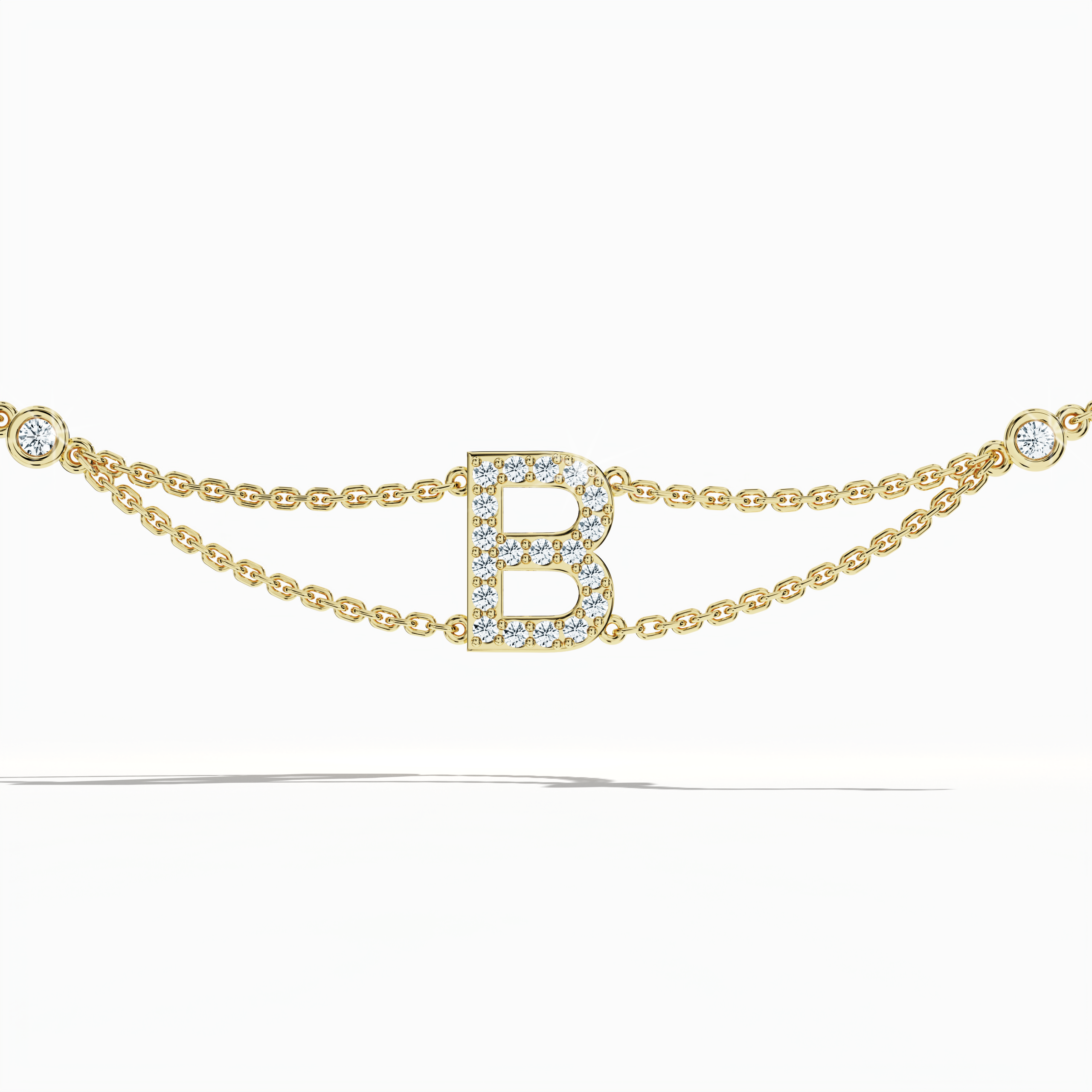 Initial Diamond Letter Bracelet (A-Z) in 18K Gold