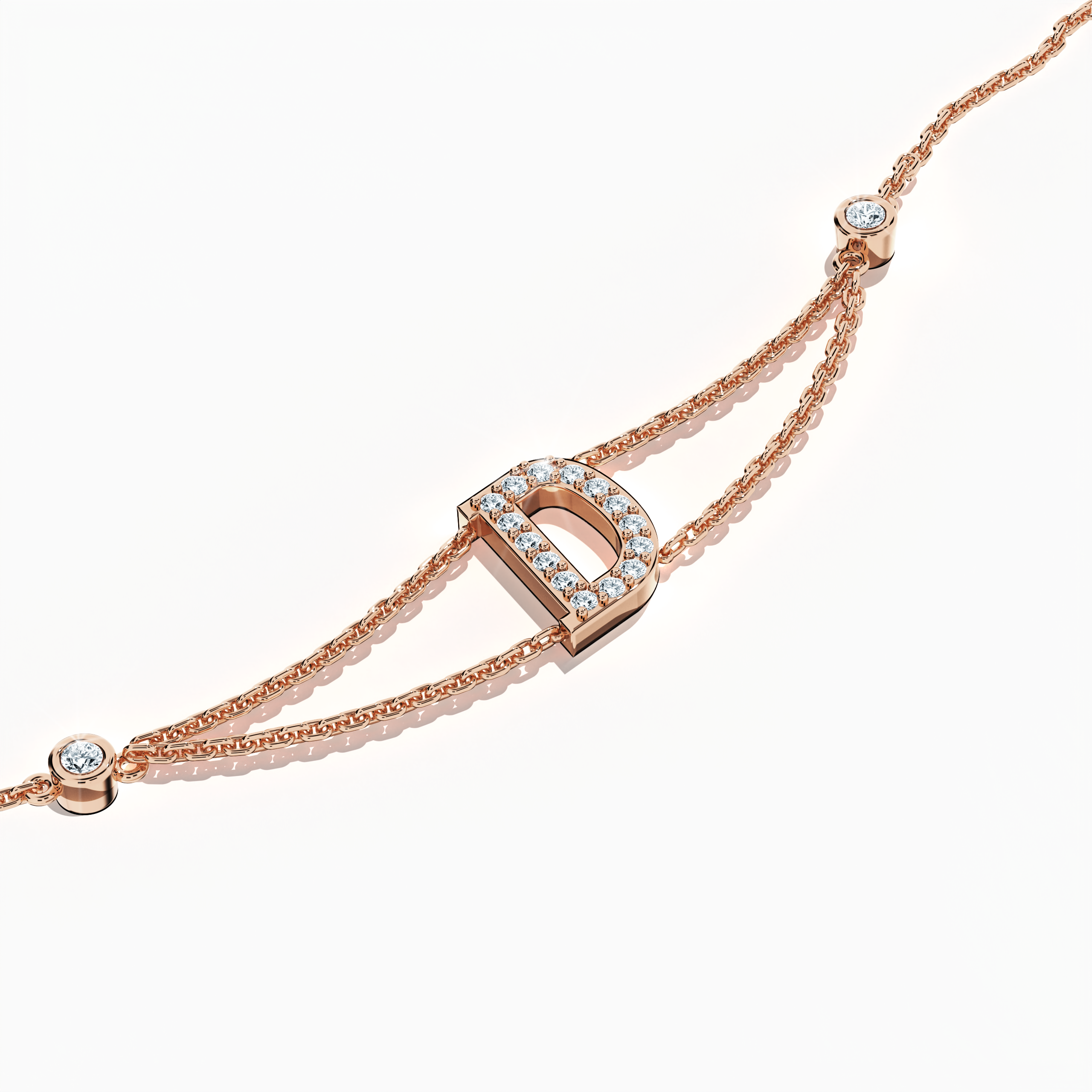 Initial Diamond Letter Bracelet (A-Z) in 18K Gold