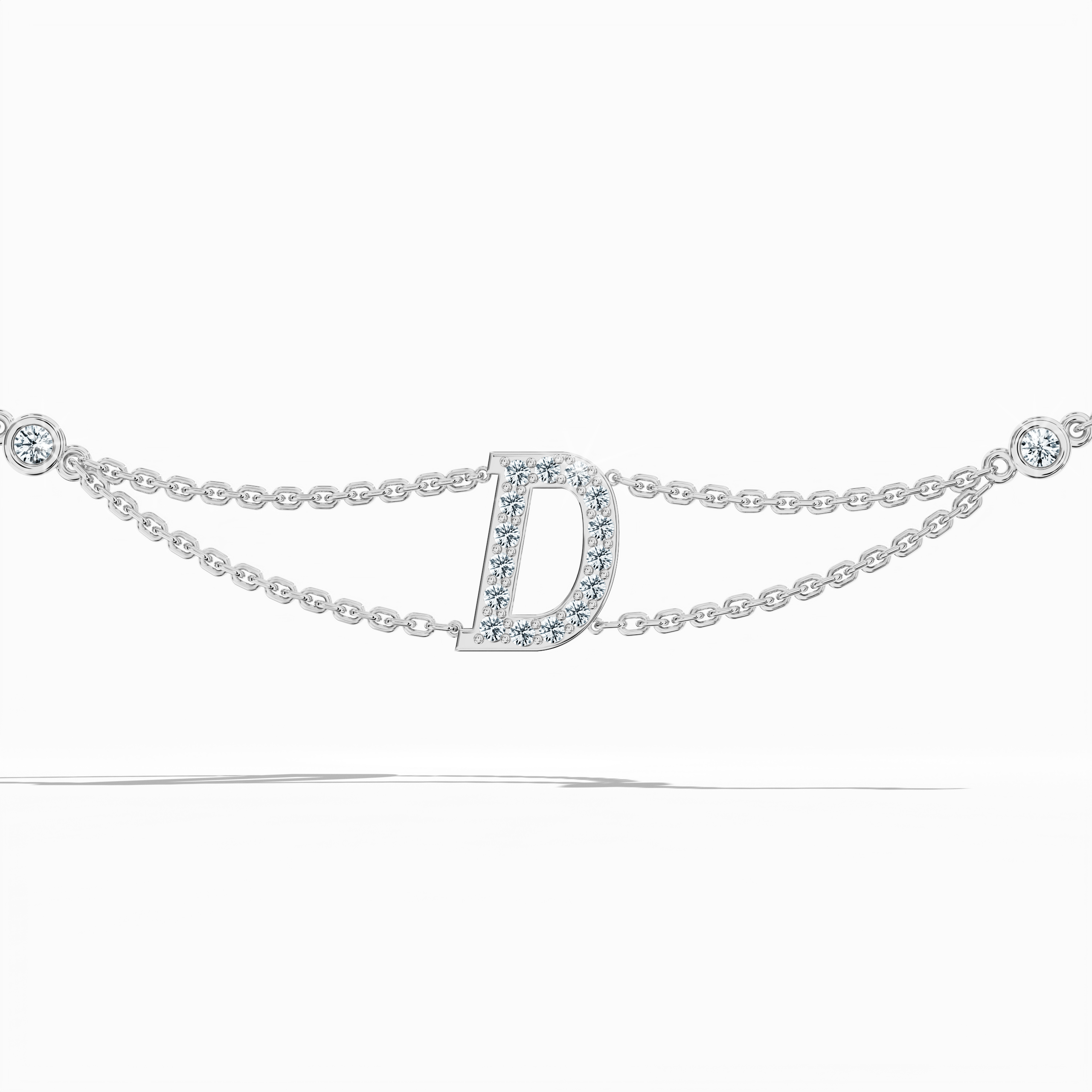 Initial Diamond Letter Bracelet (A-Z) in 18K Gold