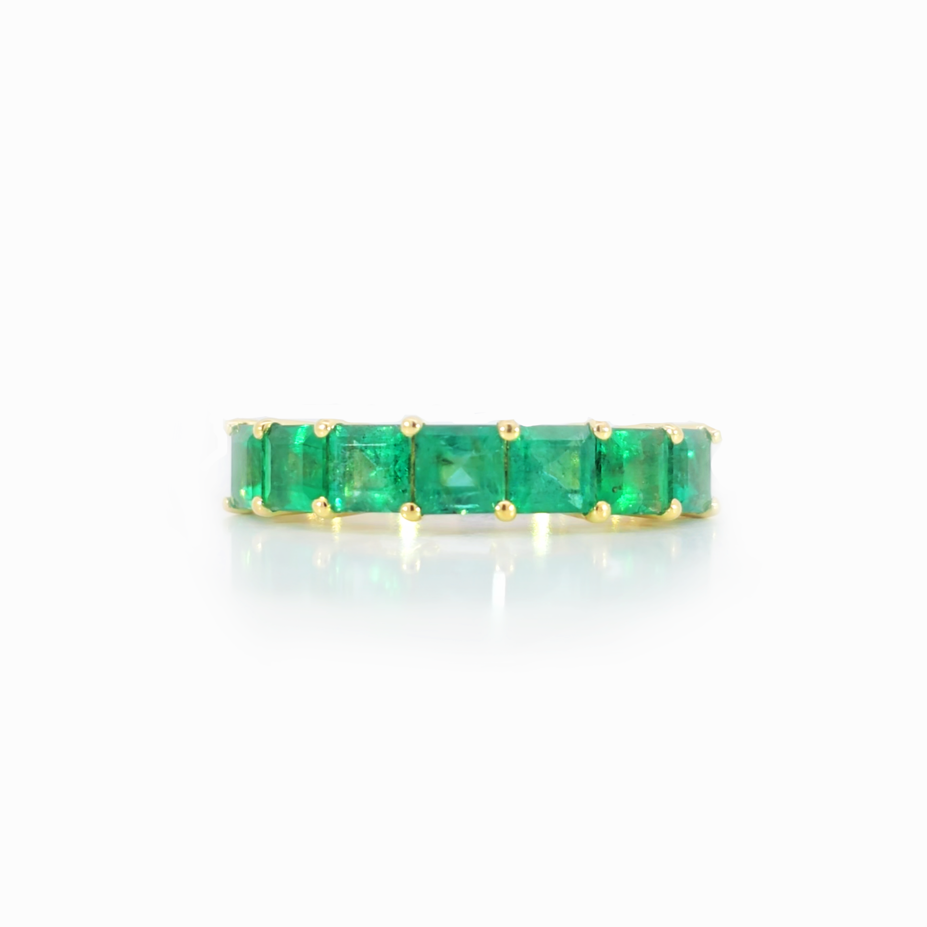 7 Square Green Emerald Band