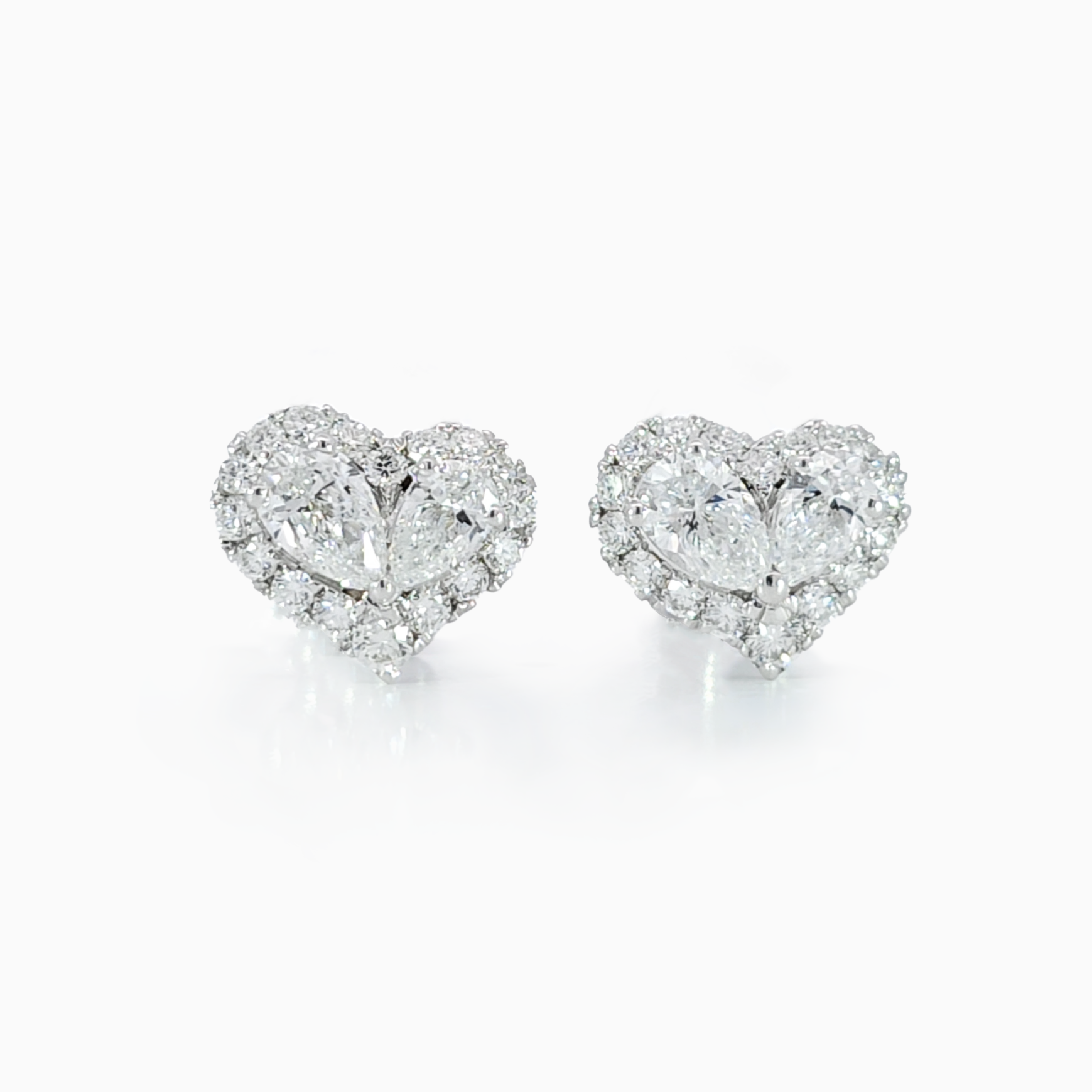 Heart shaped pear diamond halo Earring