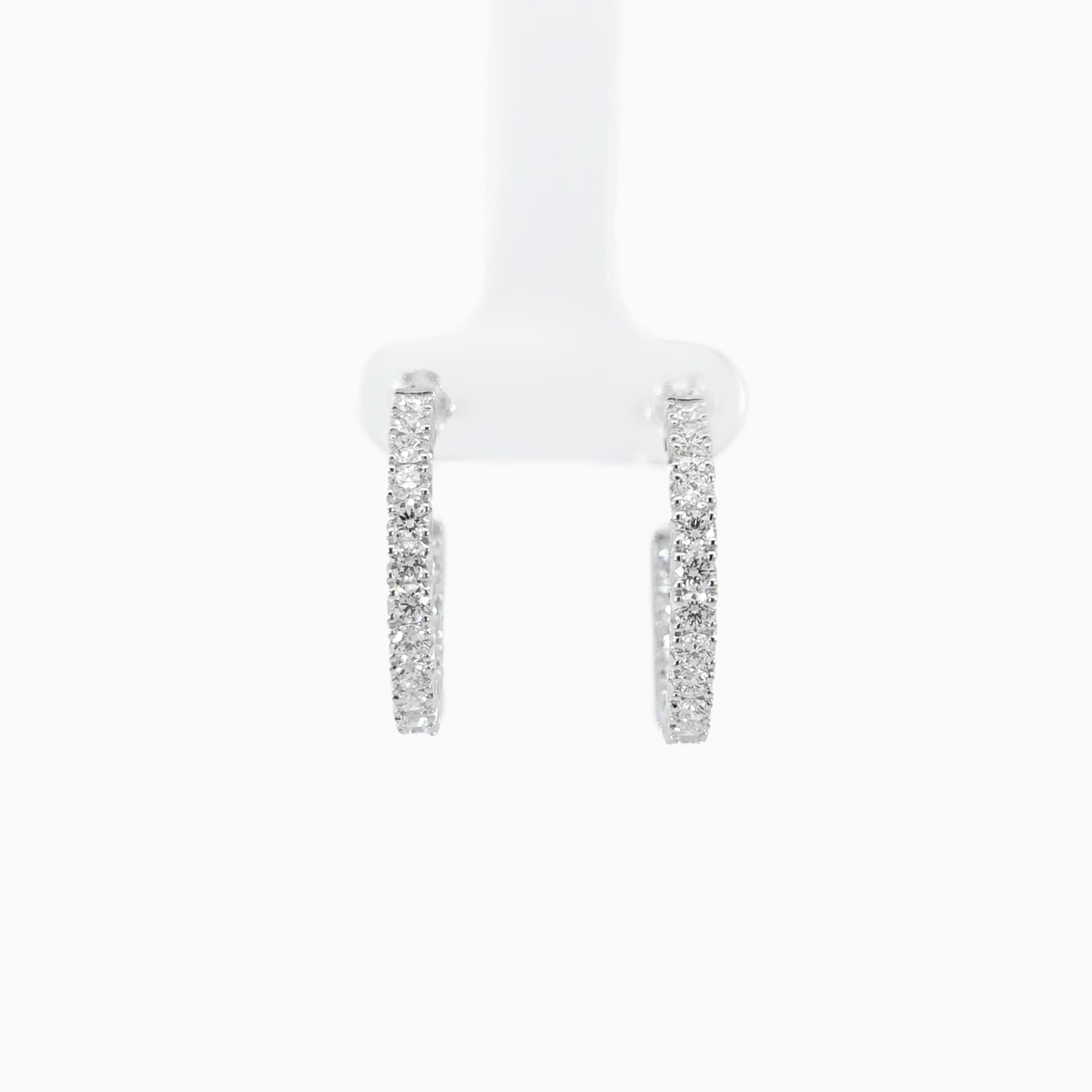 Round Eternity Hoops - Fishtail Setting