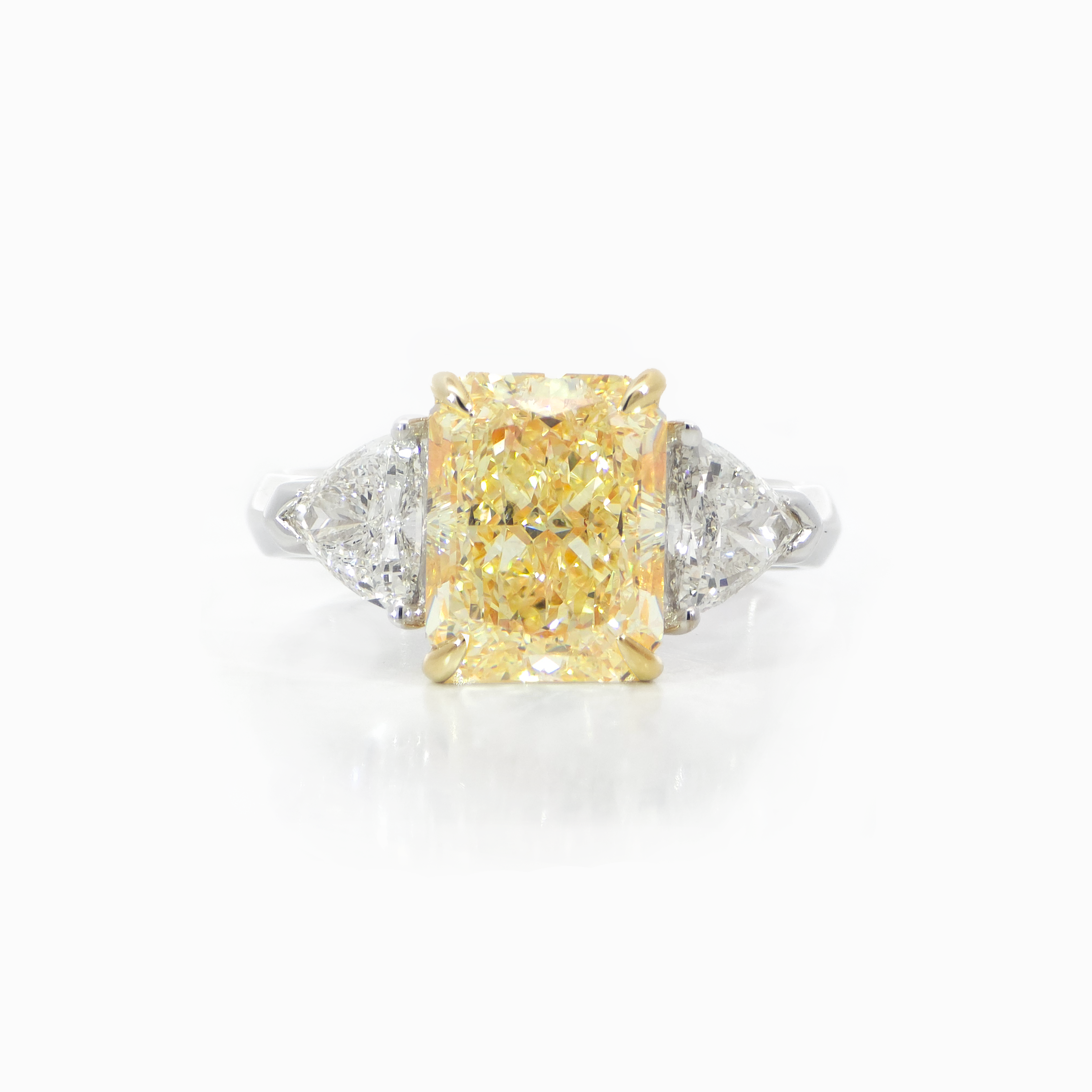 Yellow Radiant Diamond trio Ring