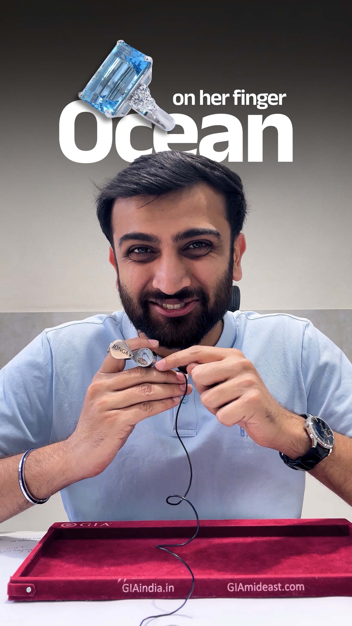 Jonga Expert Revealing 21 Carat Santa Maria Aquamarine Ring – Ocean on Her Finger | GIA Certified | Dubai