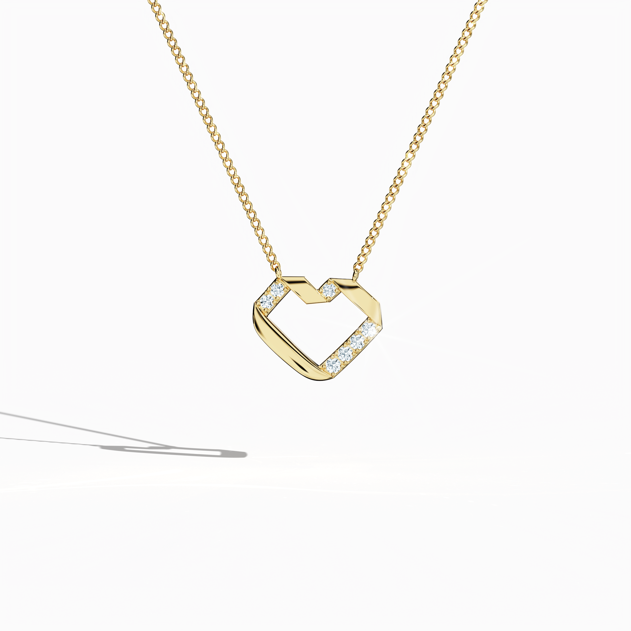 Diamond heart-pendent Yellow Gold