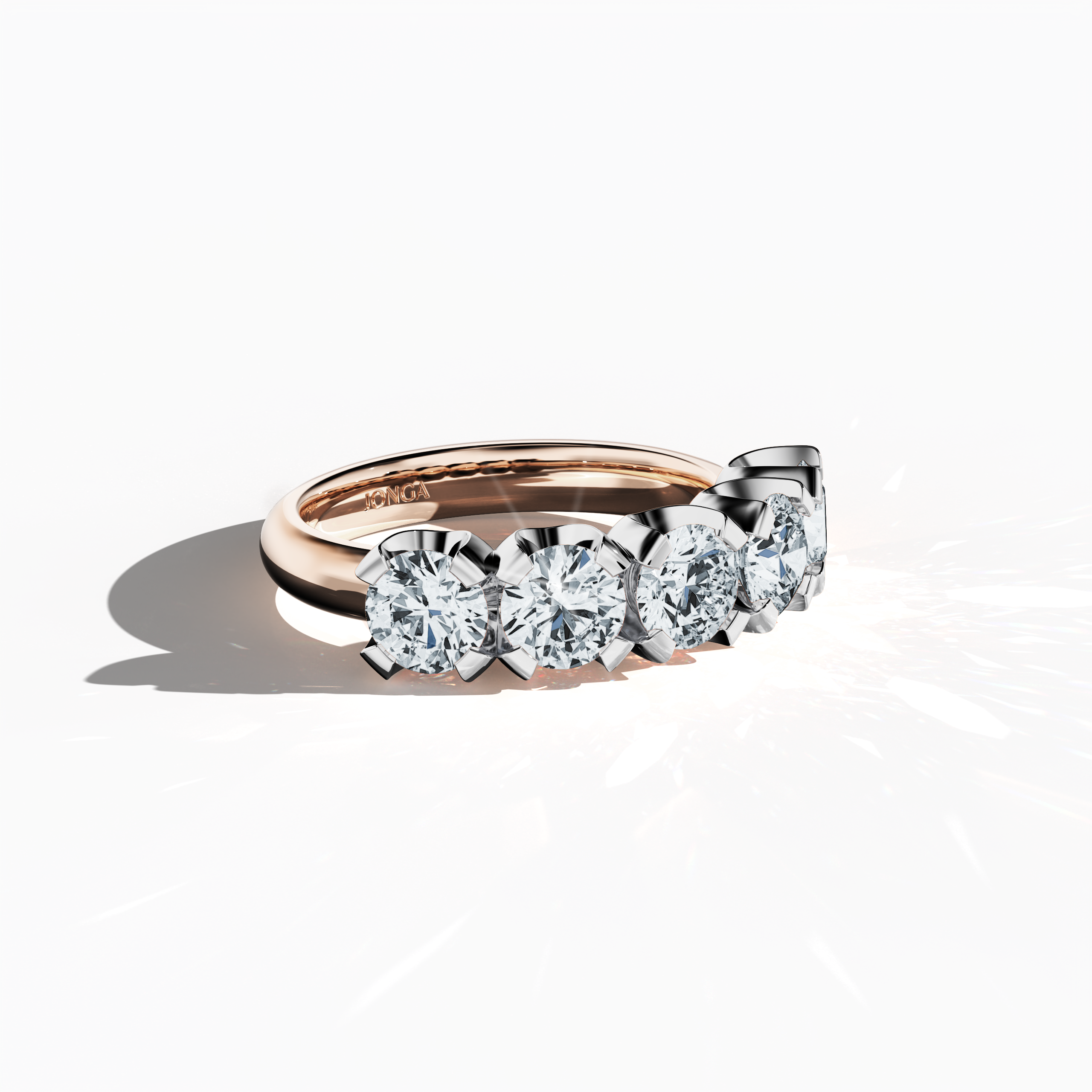 Five crown 0.50ct rose gold ring