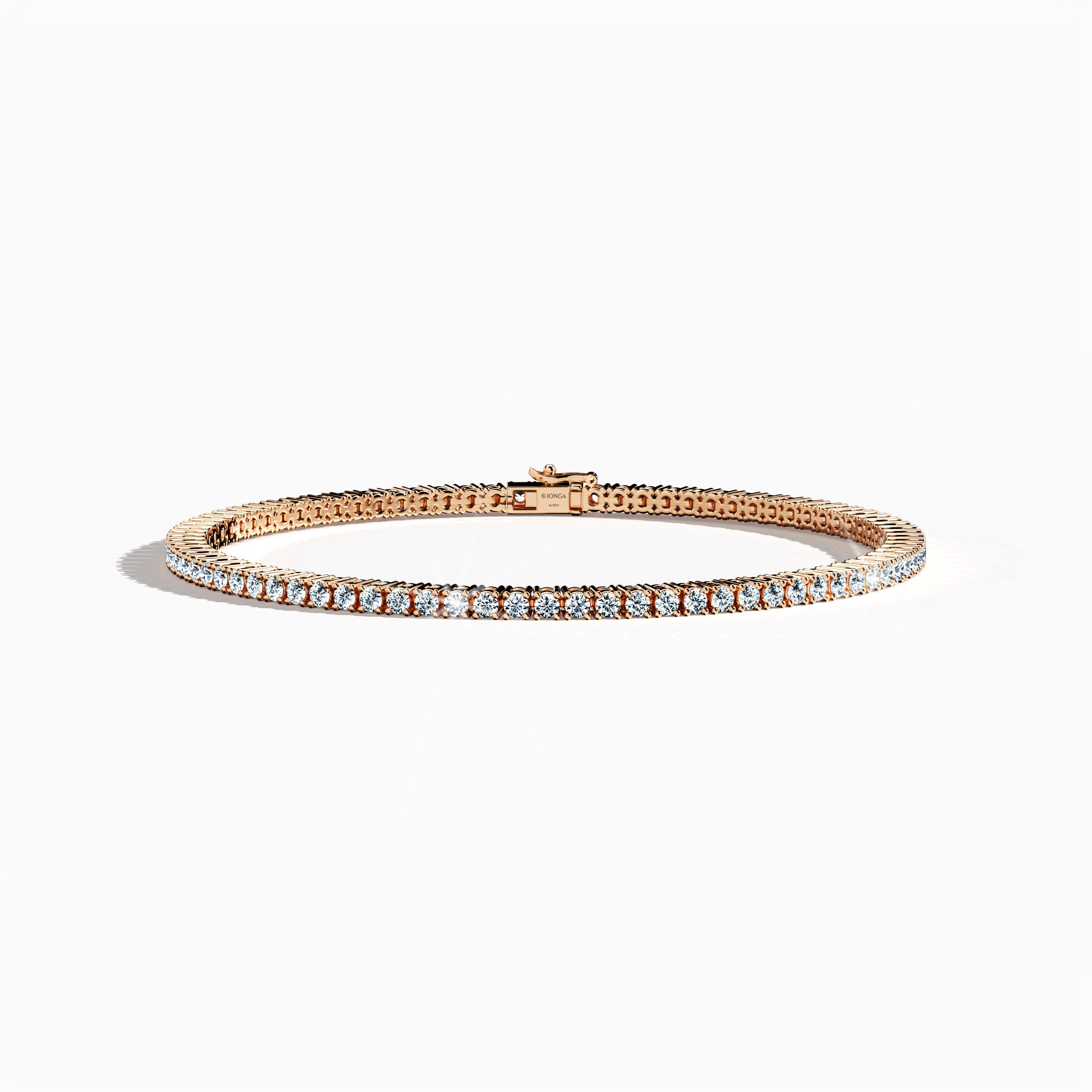 Tennis Bracelet 3 ct diamonds in Rose Gold