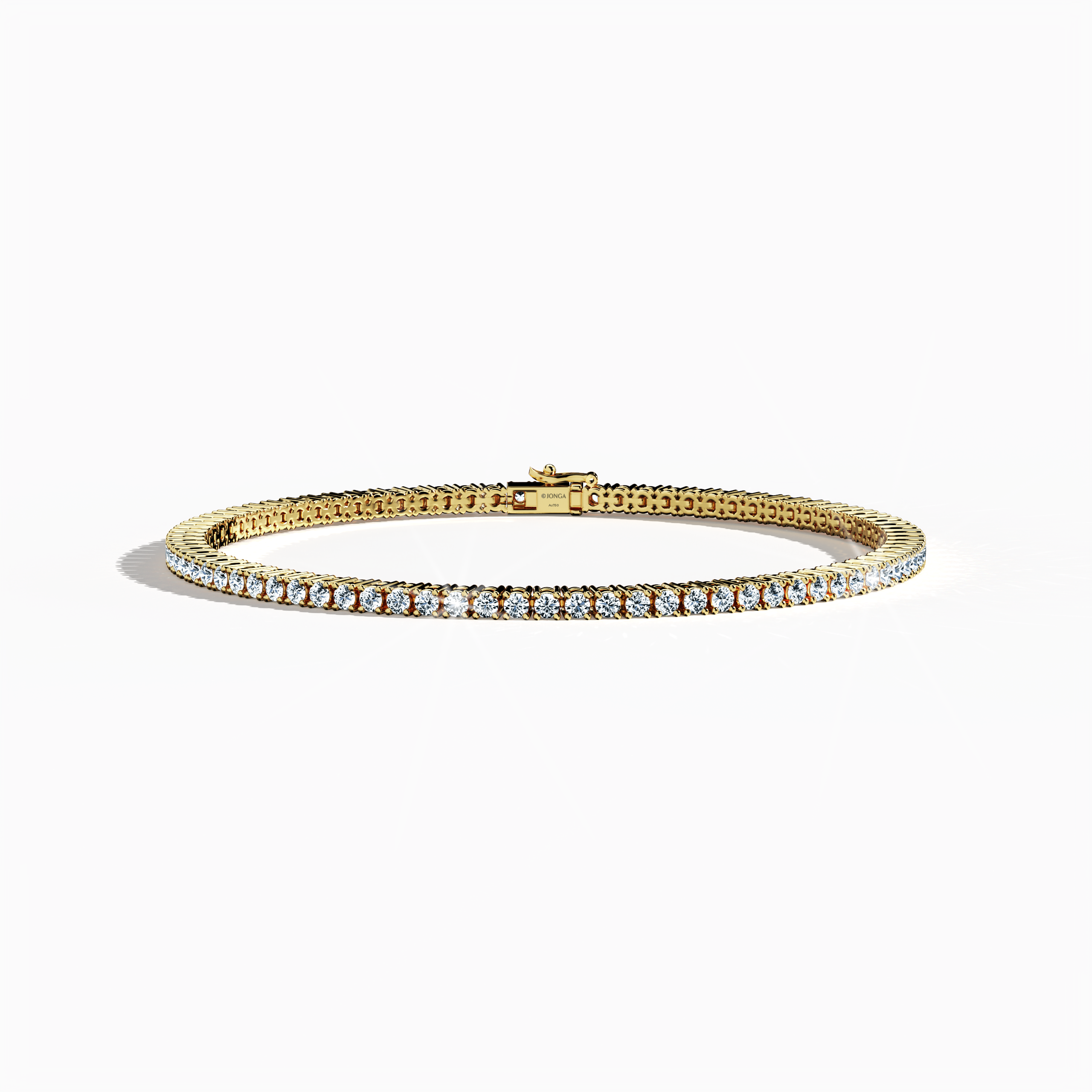 Tennis Bracelet 3 ct diamonds in Yellow Gold