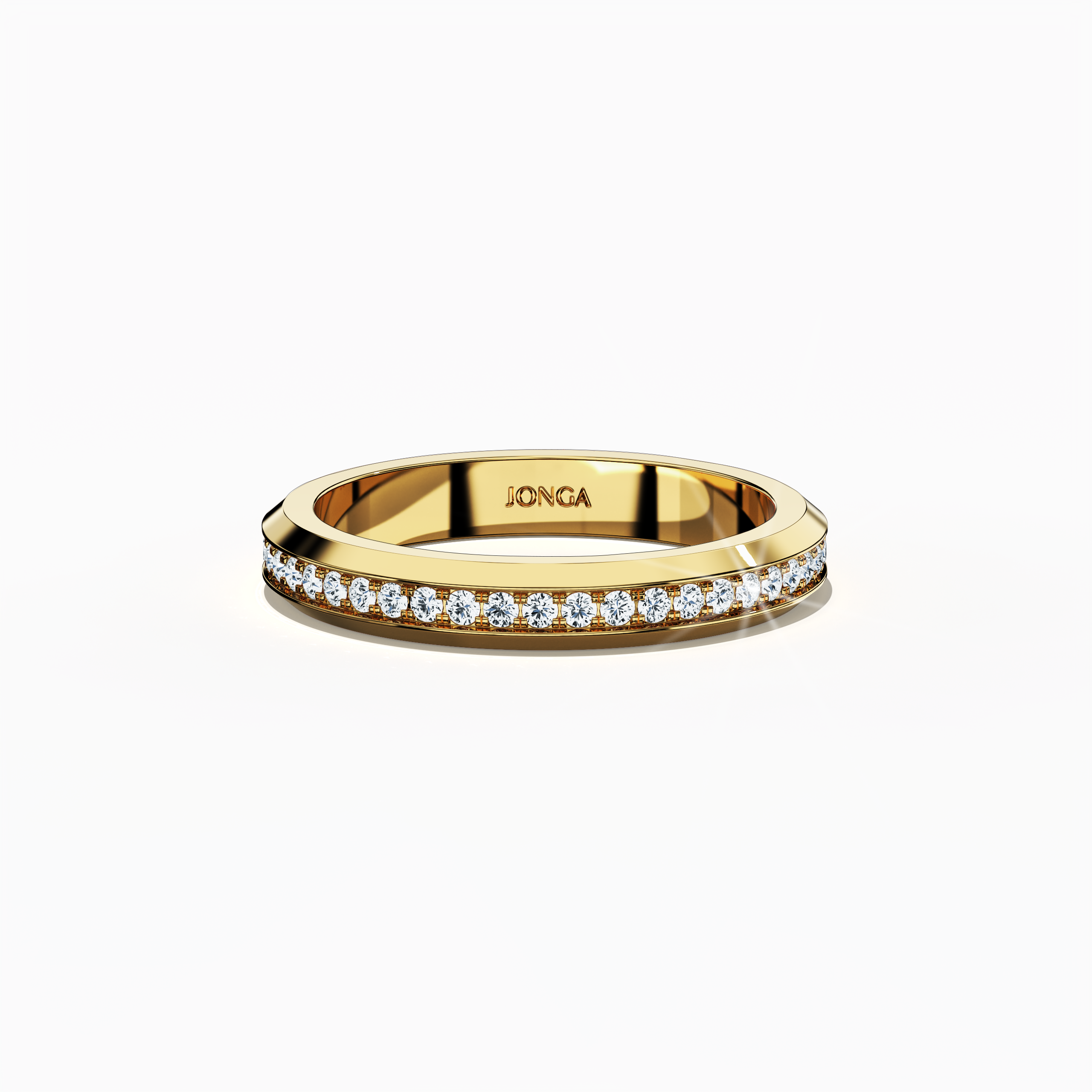 Paved Band for Her in Yellow gold