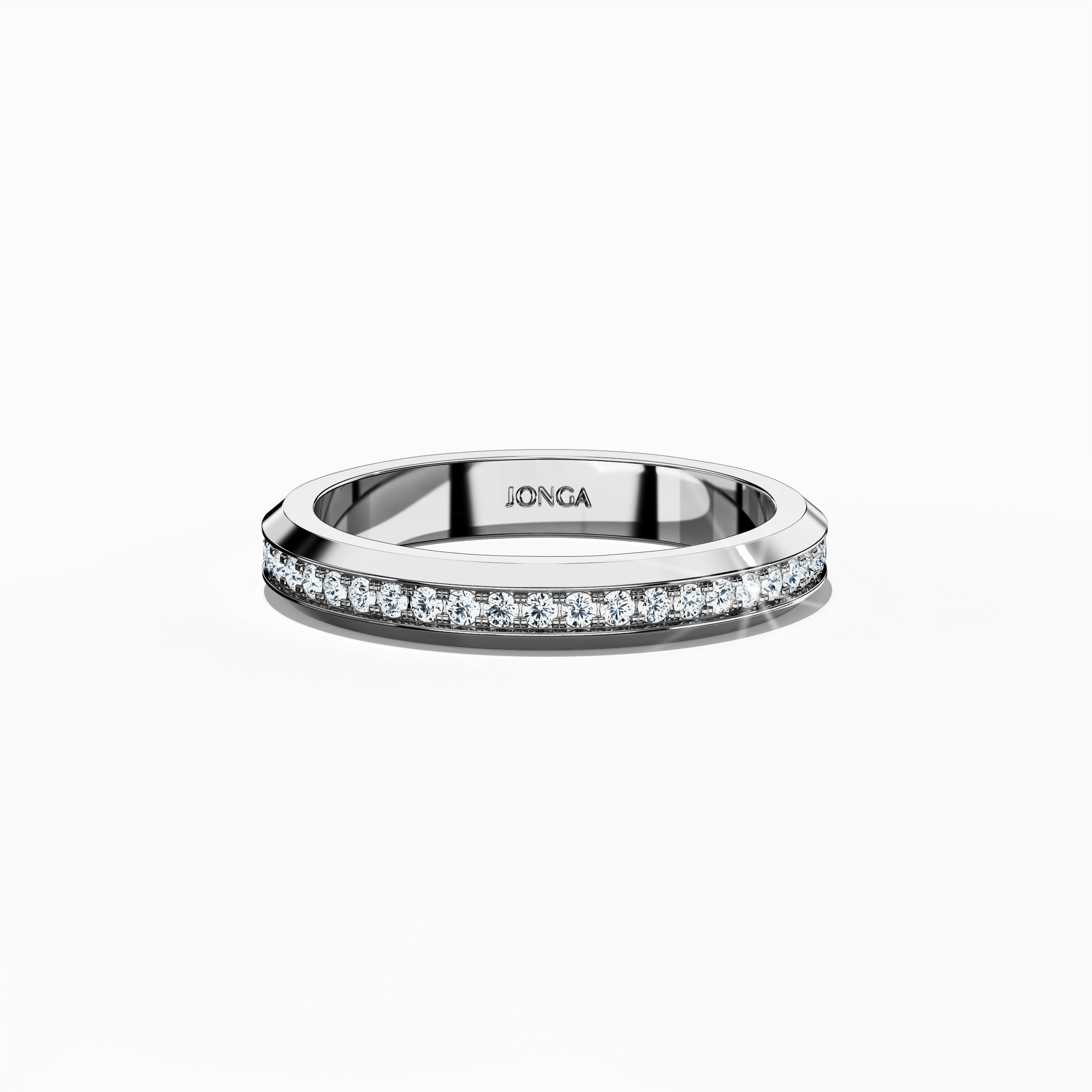 Women's Platinum Paved Band