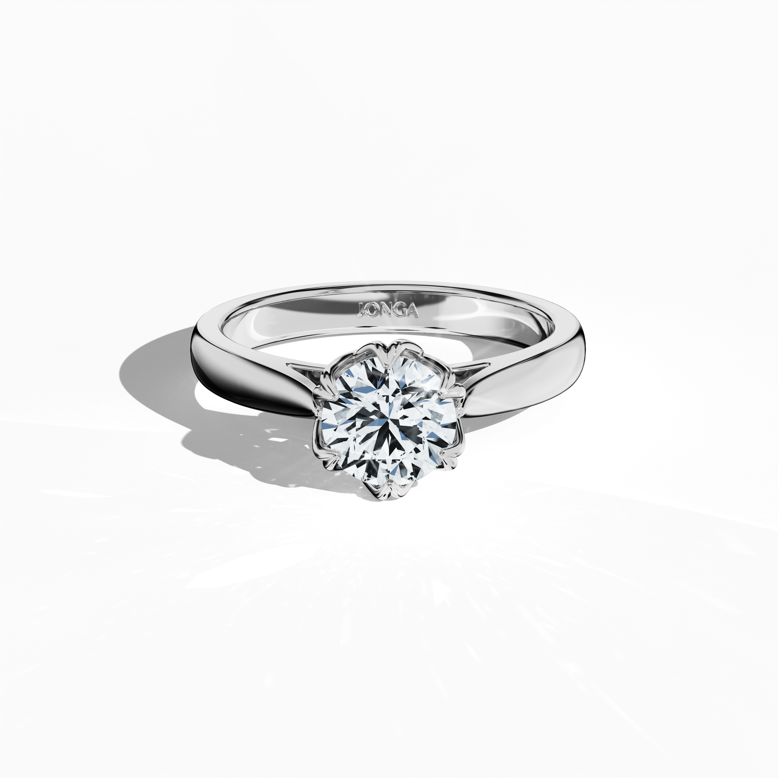 Lotus 1.00 ct Solitaire Ring White Gold