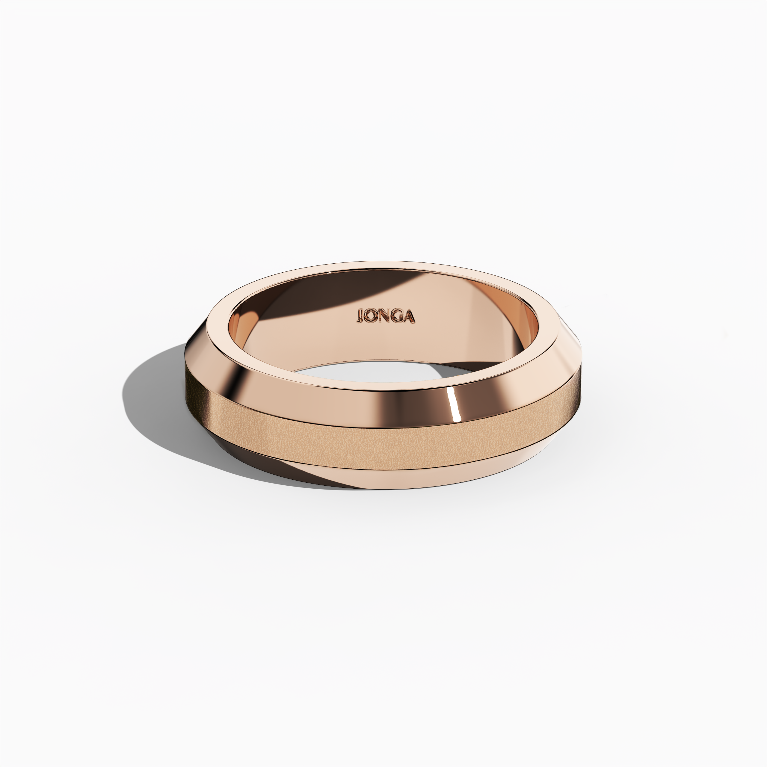 Mens Gold Band in Rose Gold