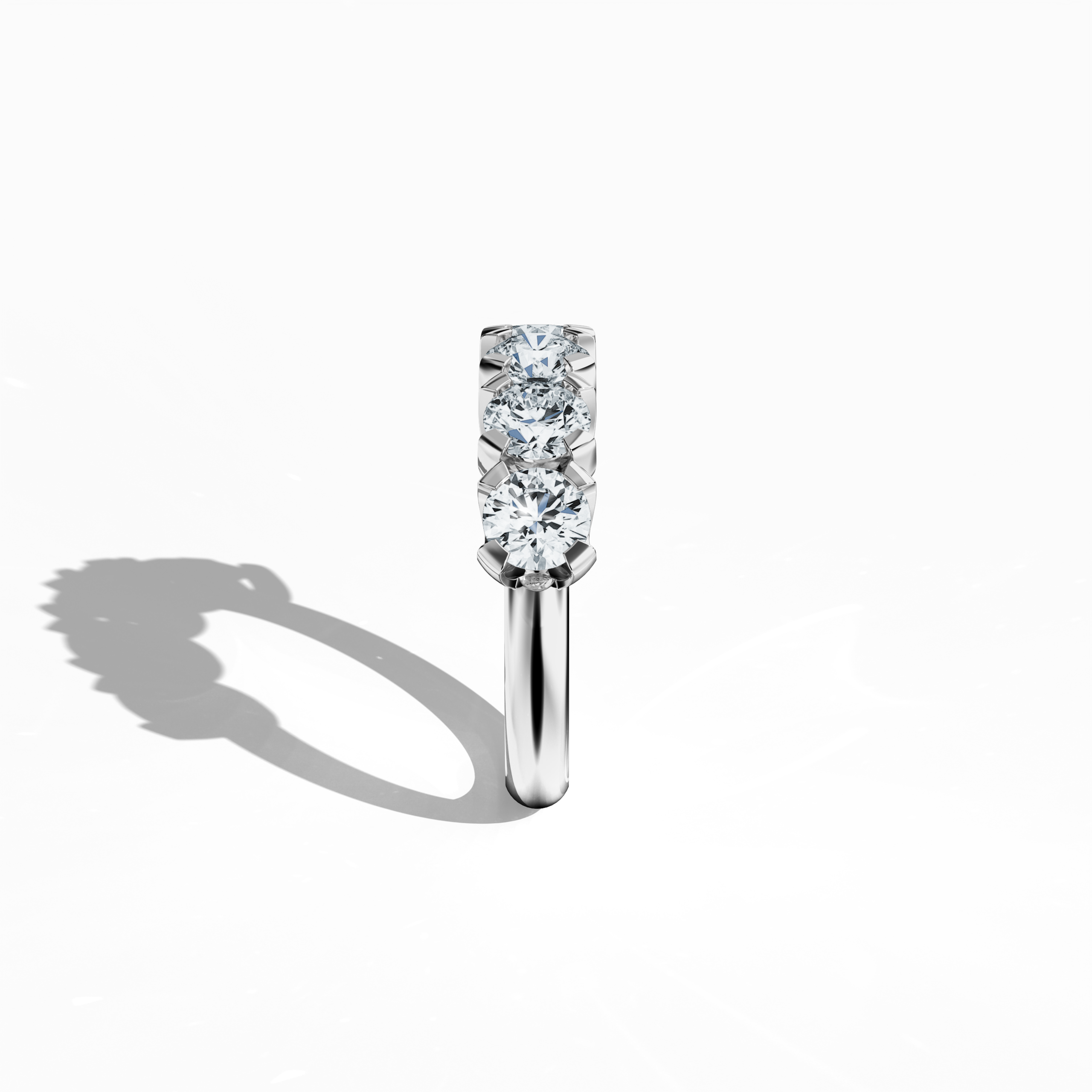 Five crown 0.50ct White gold ring