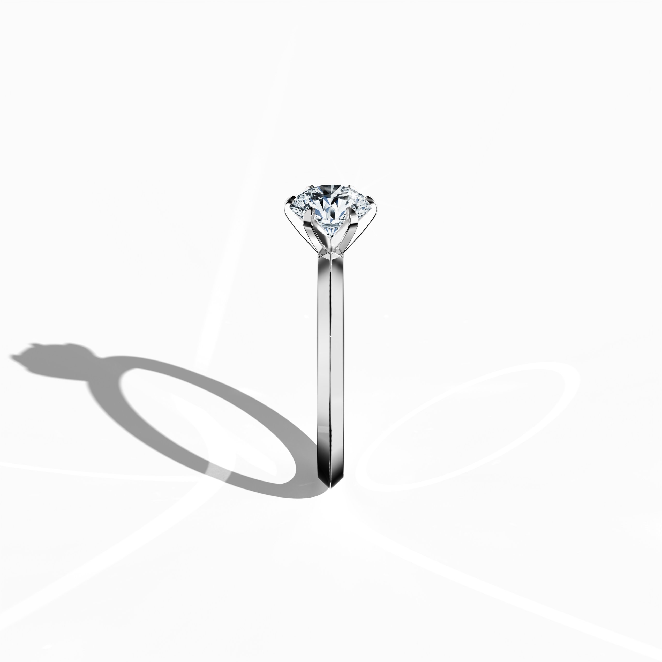 2 step Solitaire Ring 2 ct in White gold