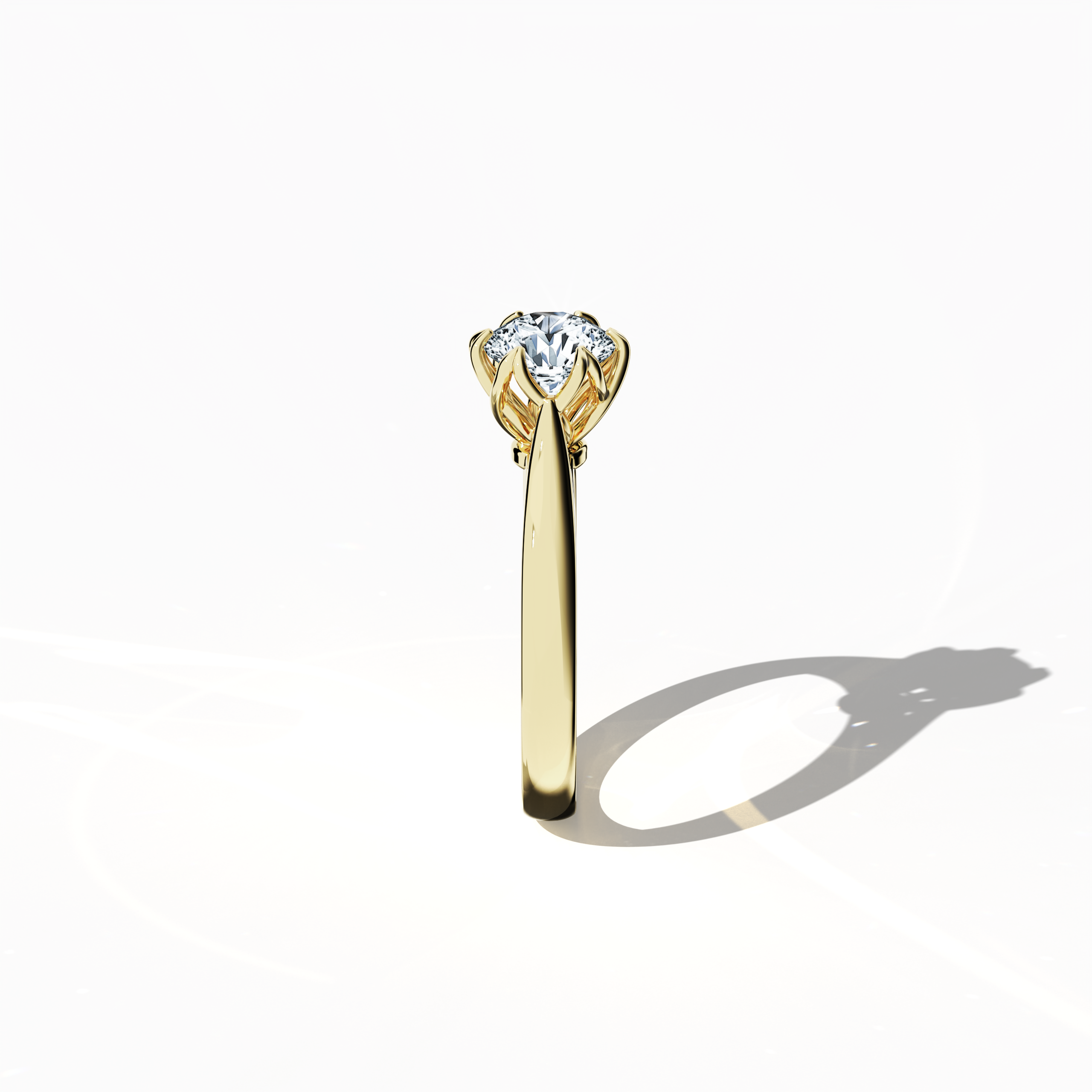 Lotus 1.00 ct Solitaire Ring Yellow Gold