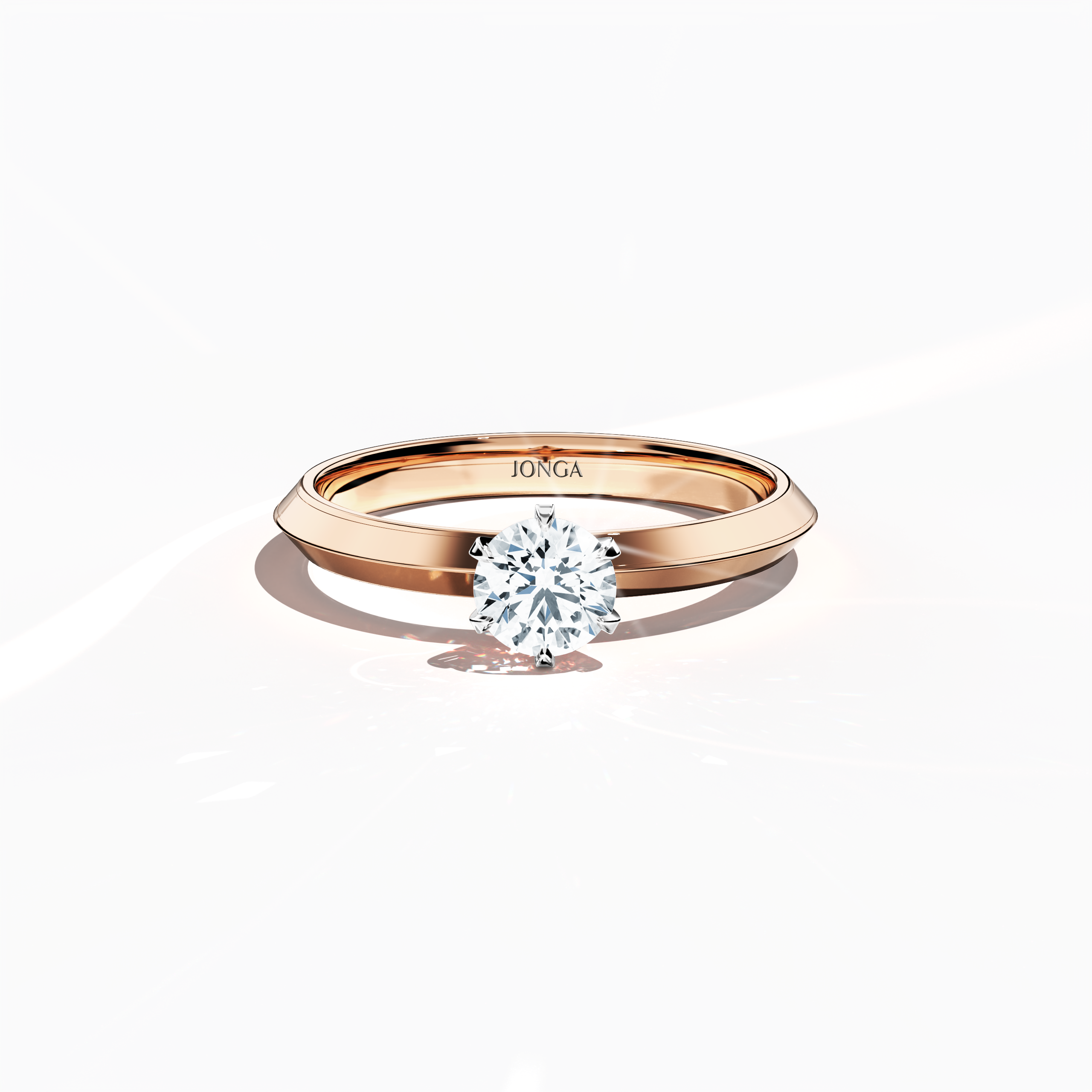 2s Solitaire ring -0.50ct Rose Gold