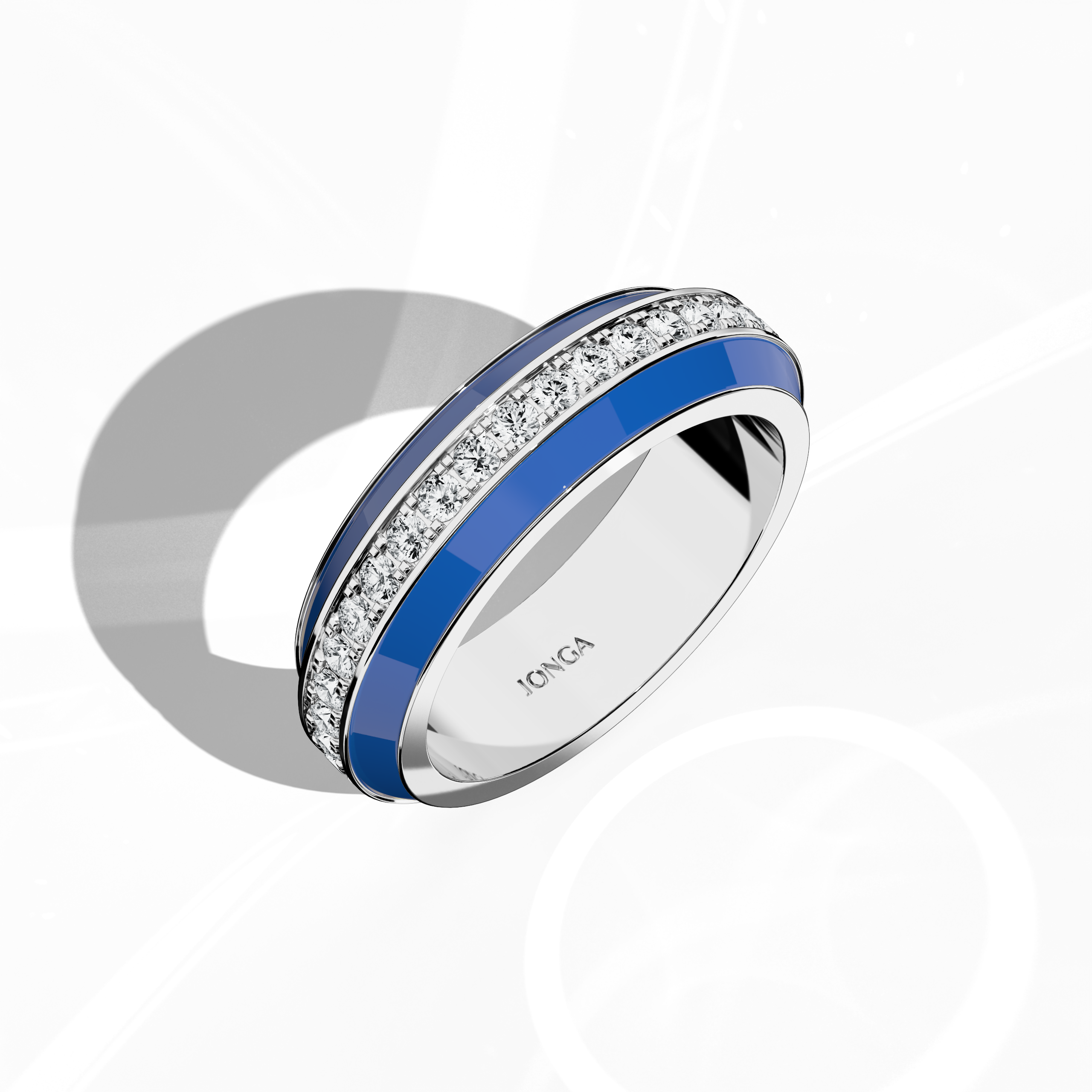 Jonga Blue Enamel Paved in White Gold