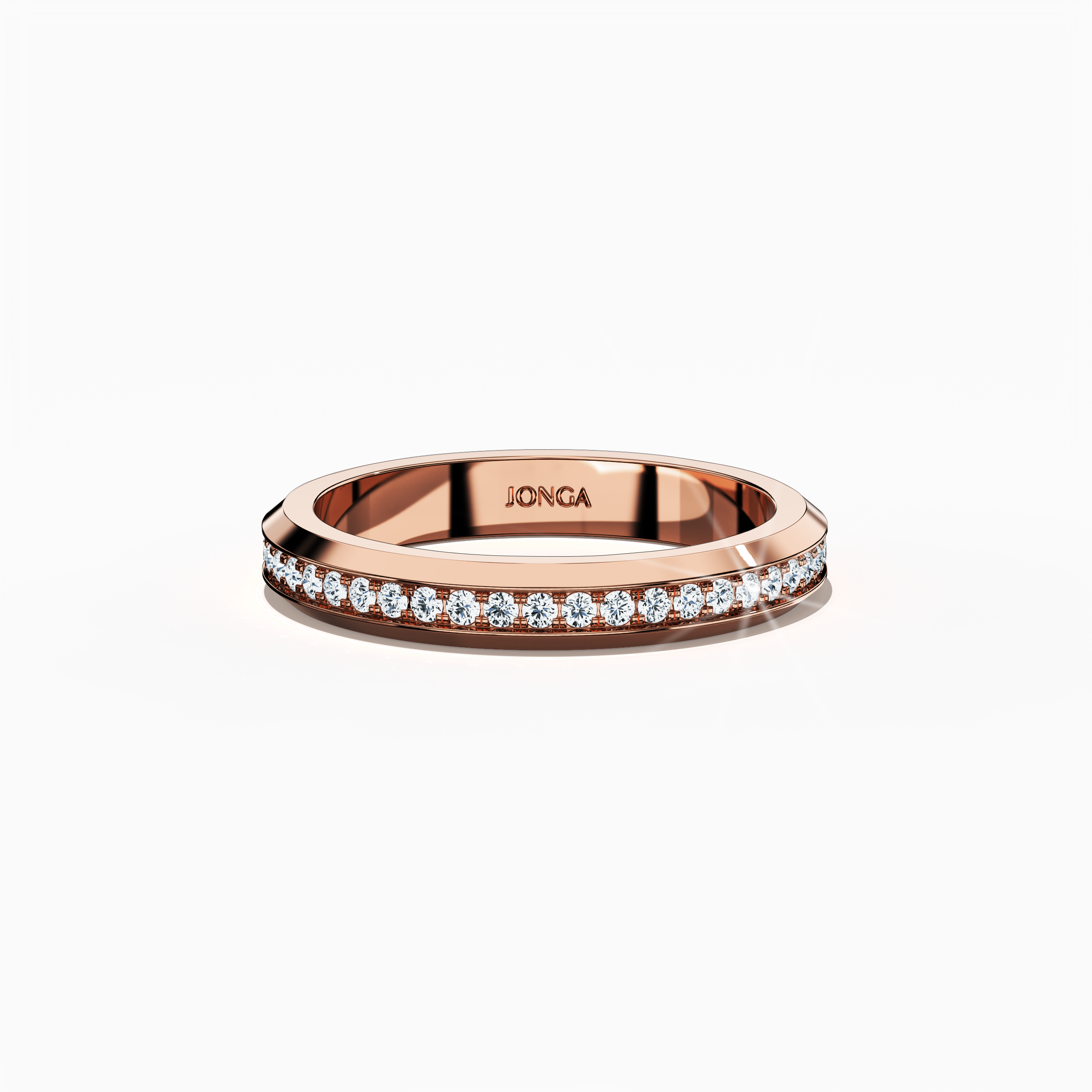 Paved Band for Her in Rose gold