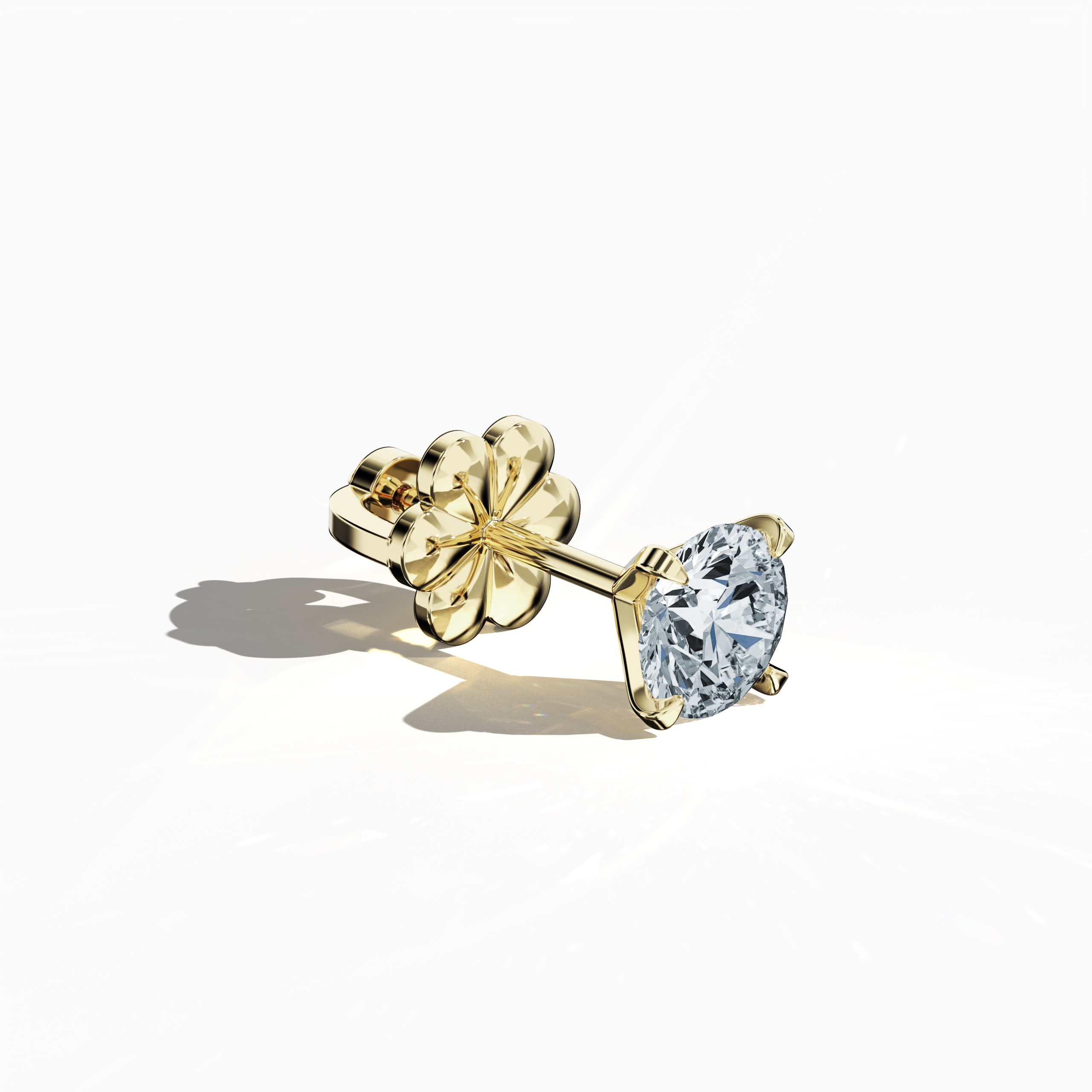 Solitaire Earring 1.40 ct in Yellow gold