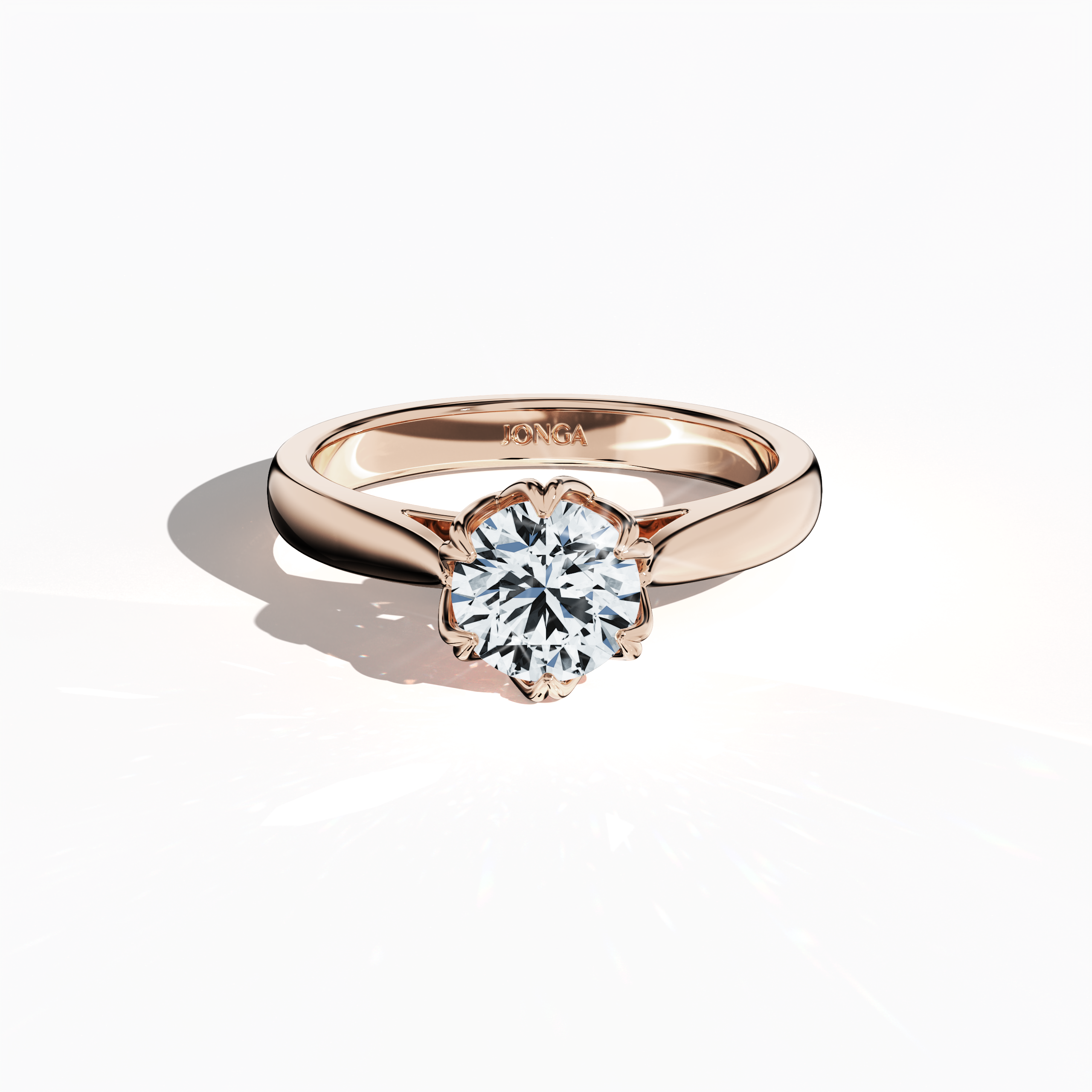 Lotus 1.00 ct Solitaire Ring Rose Gold