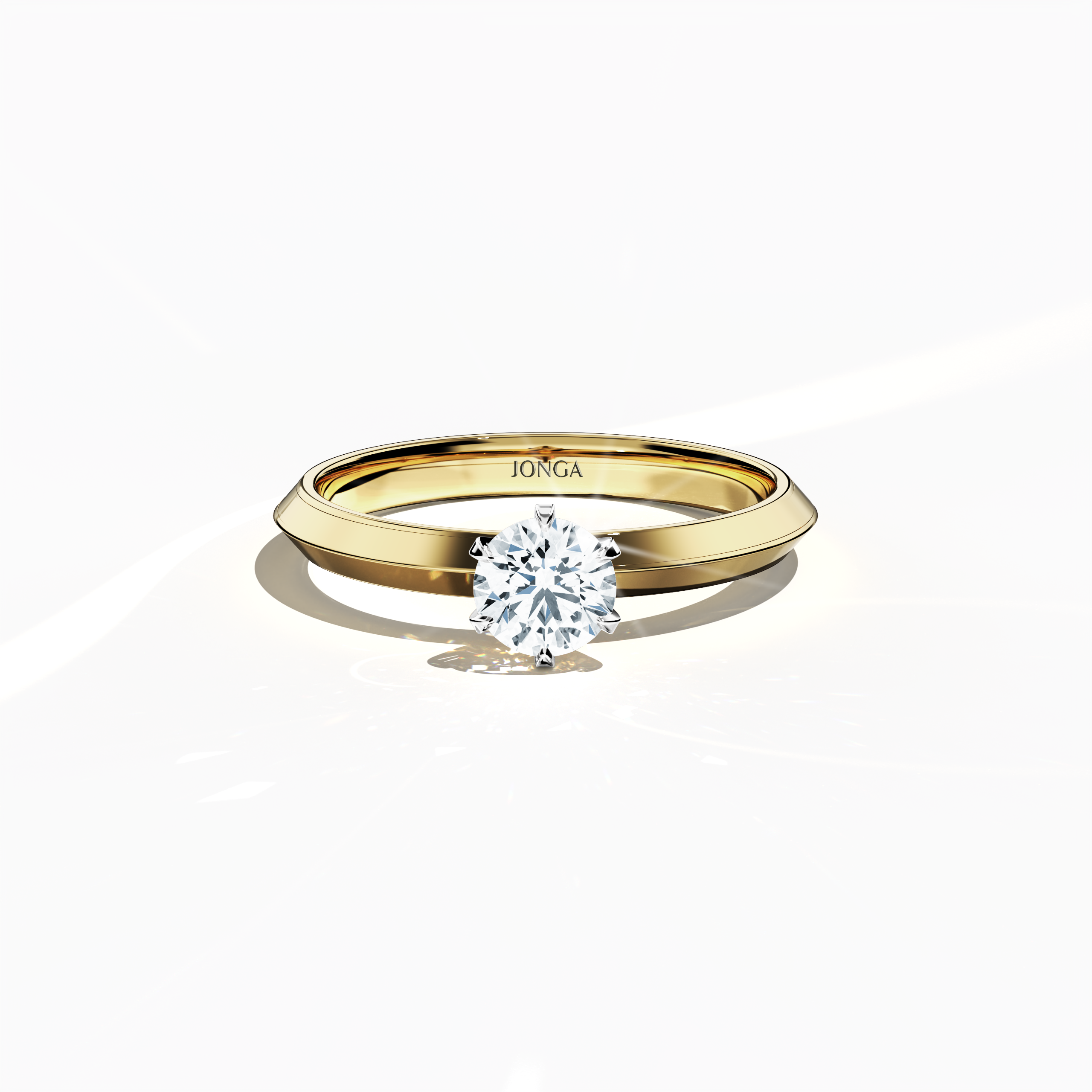 2s Solitaire ring -0.50ct Yellow Gold