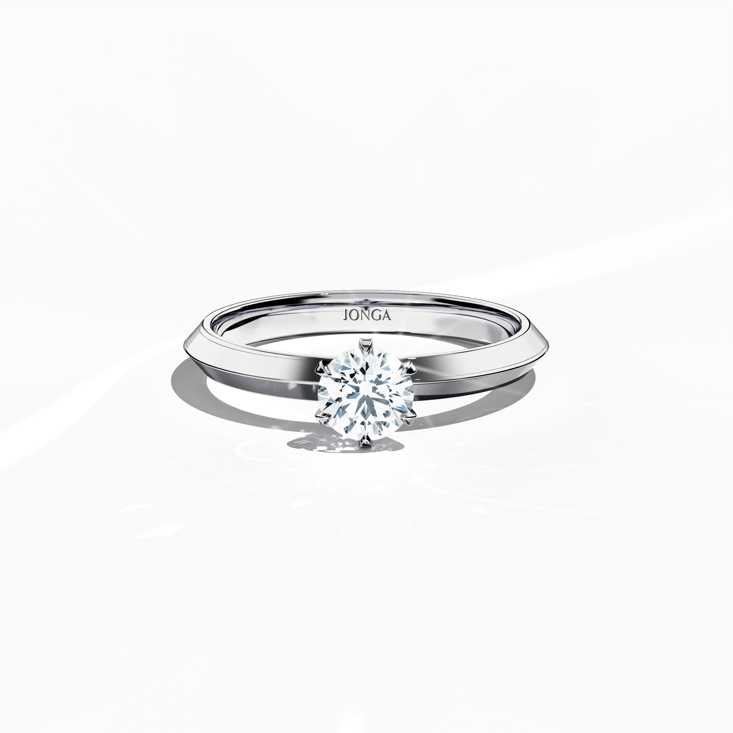 2s Solitaire ring -0.50ct White Gold