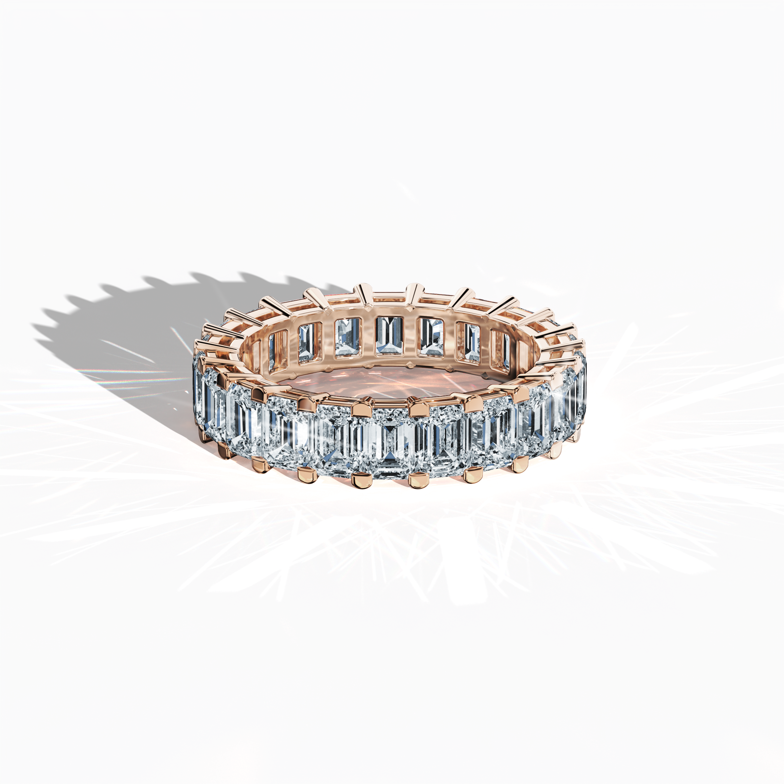 Emerald Eternity Ring in Rose Gold