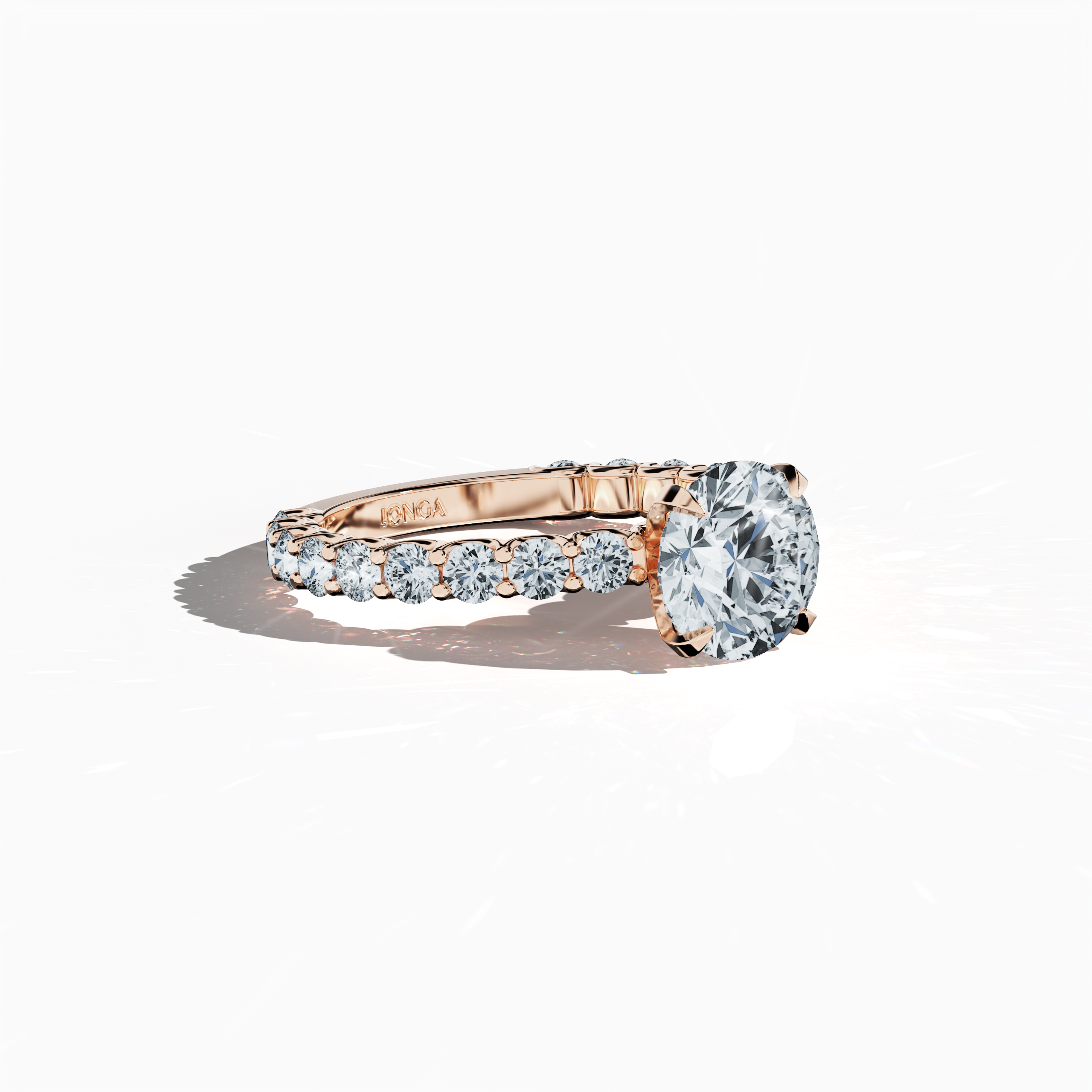 Solitaire Eternity Ring 2 ct in Rose Gold