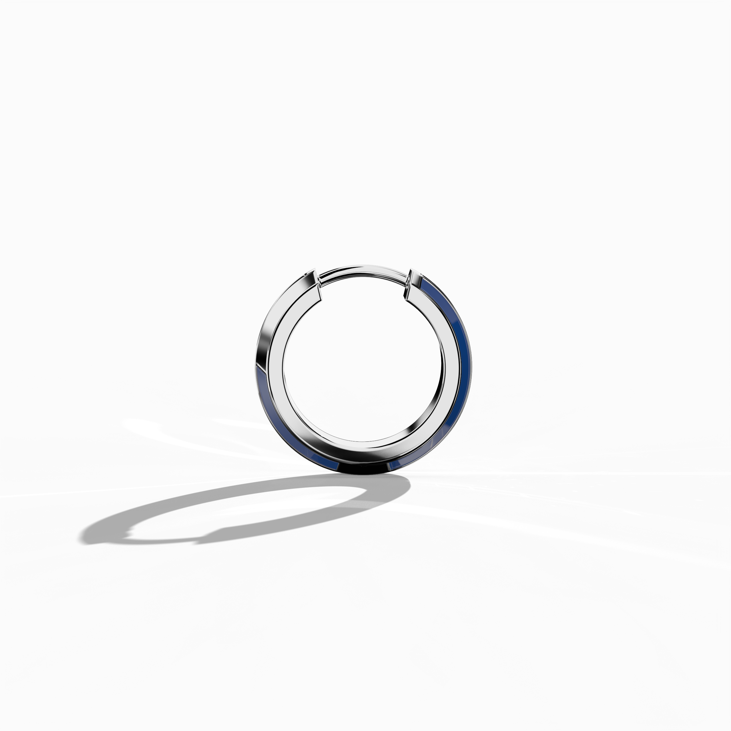 Jonga Blue Enamel Paved Stud in White Gold