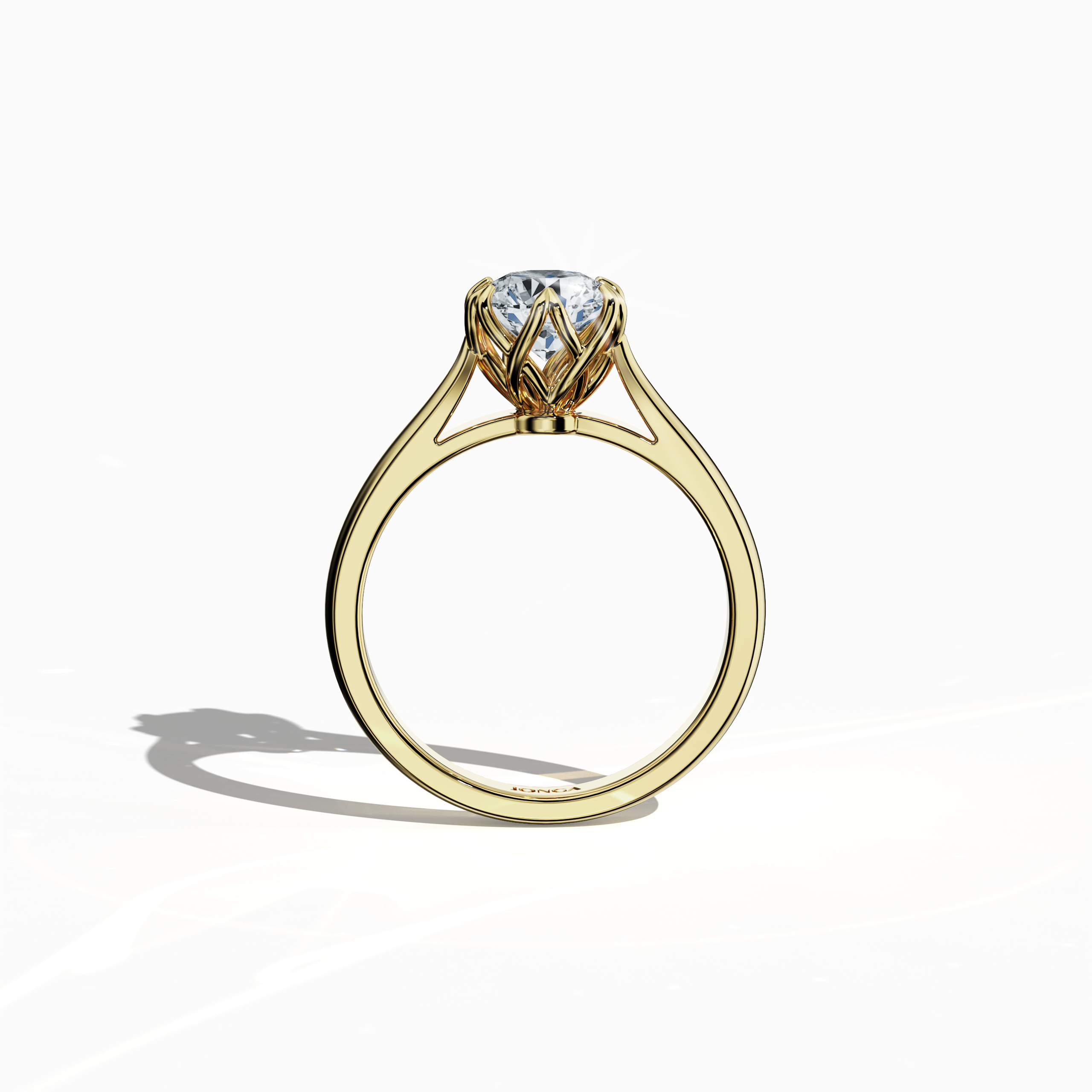 Lotus 1.00 ct Solitaire Ring Yellow Gold