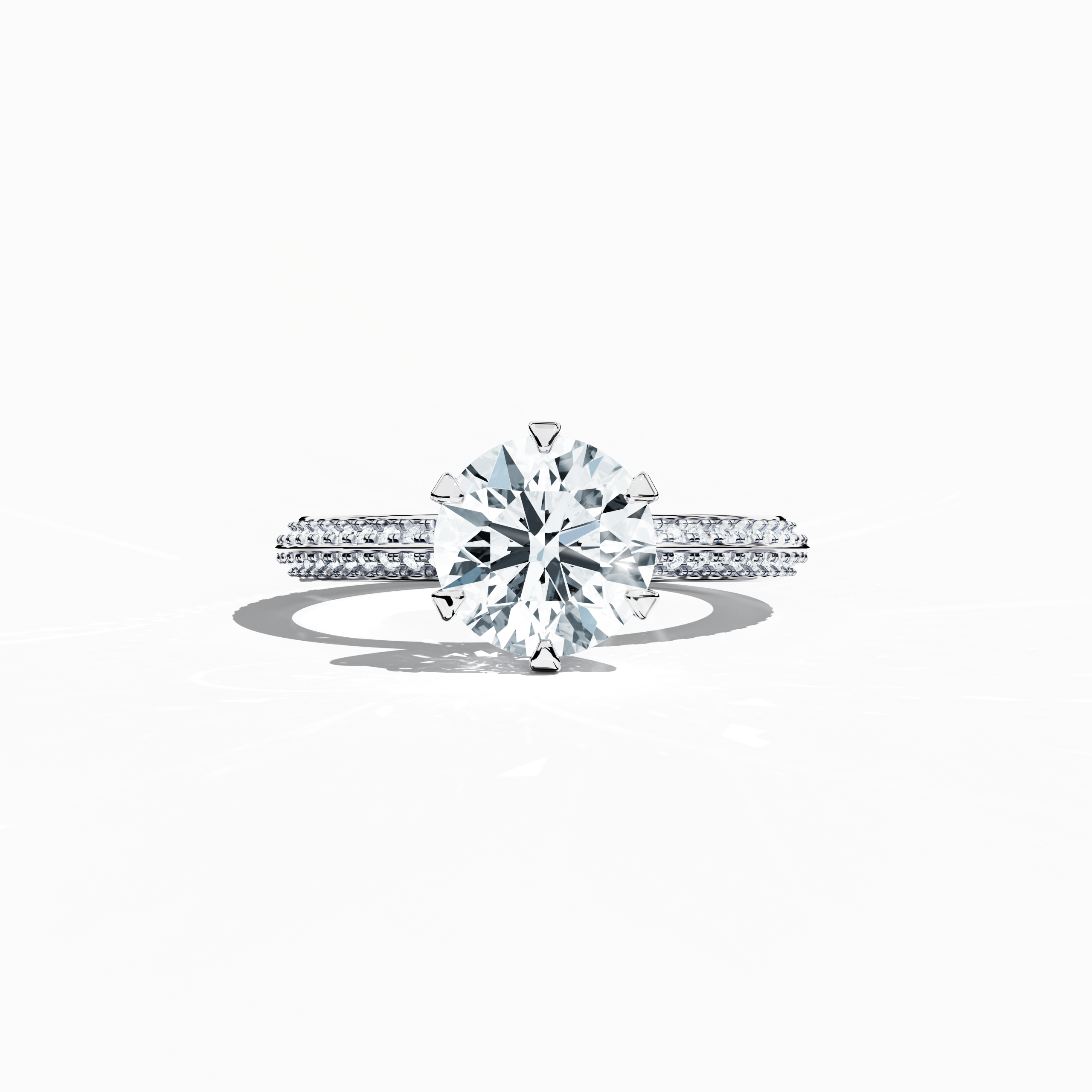 2s Solitaire ring paved-2.00ct White Gold