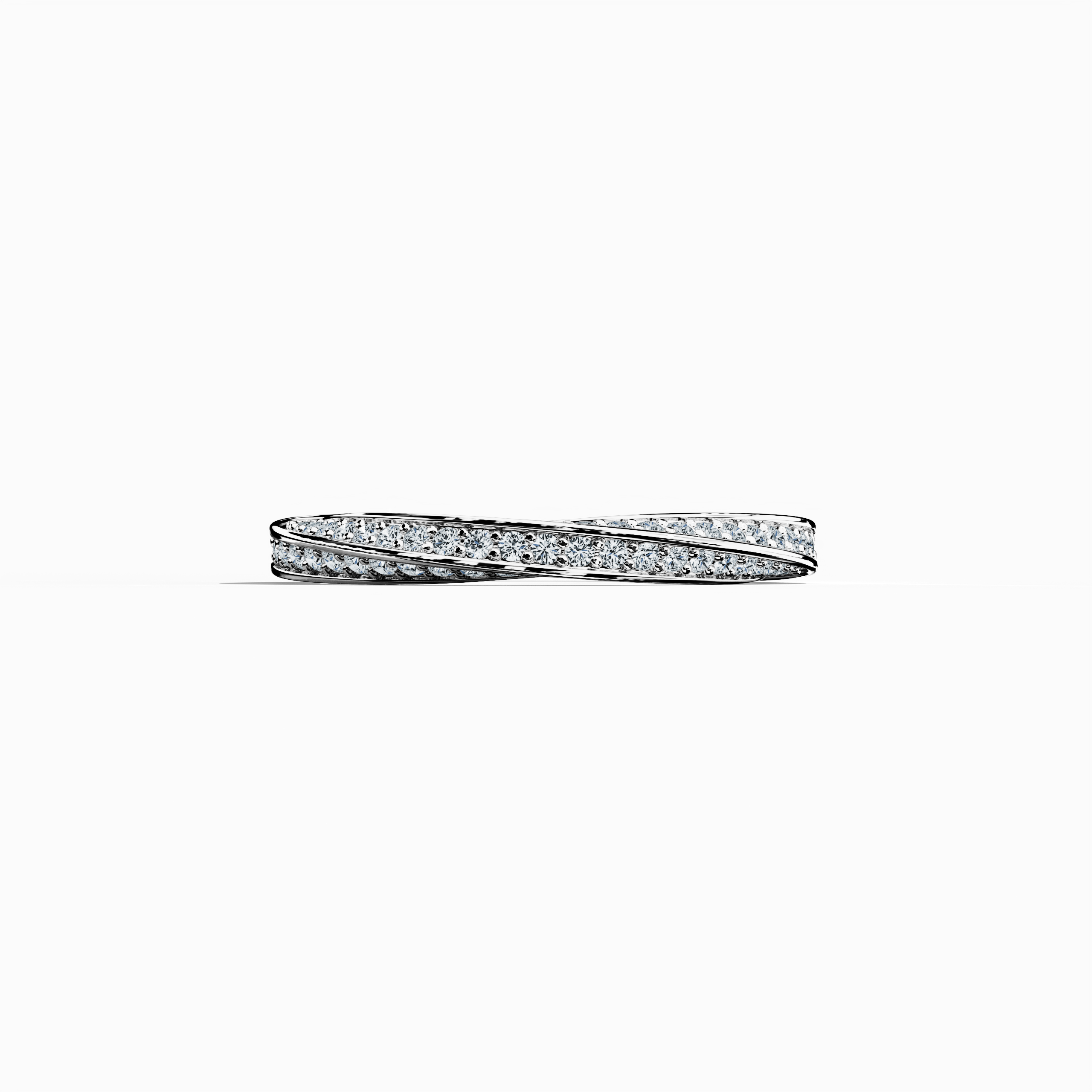 Twisted Band paved in White Gold