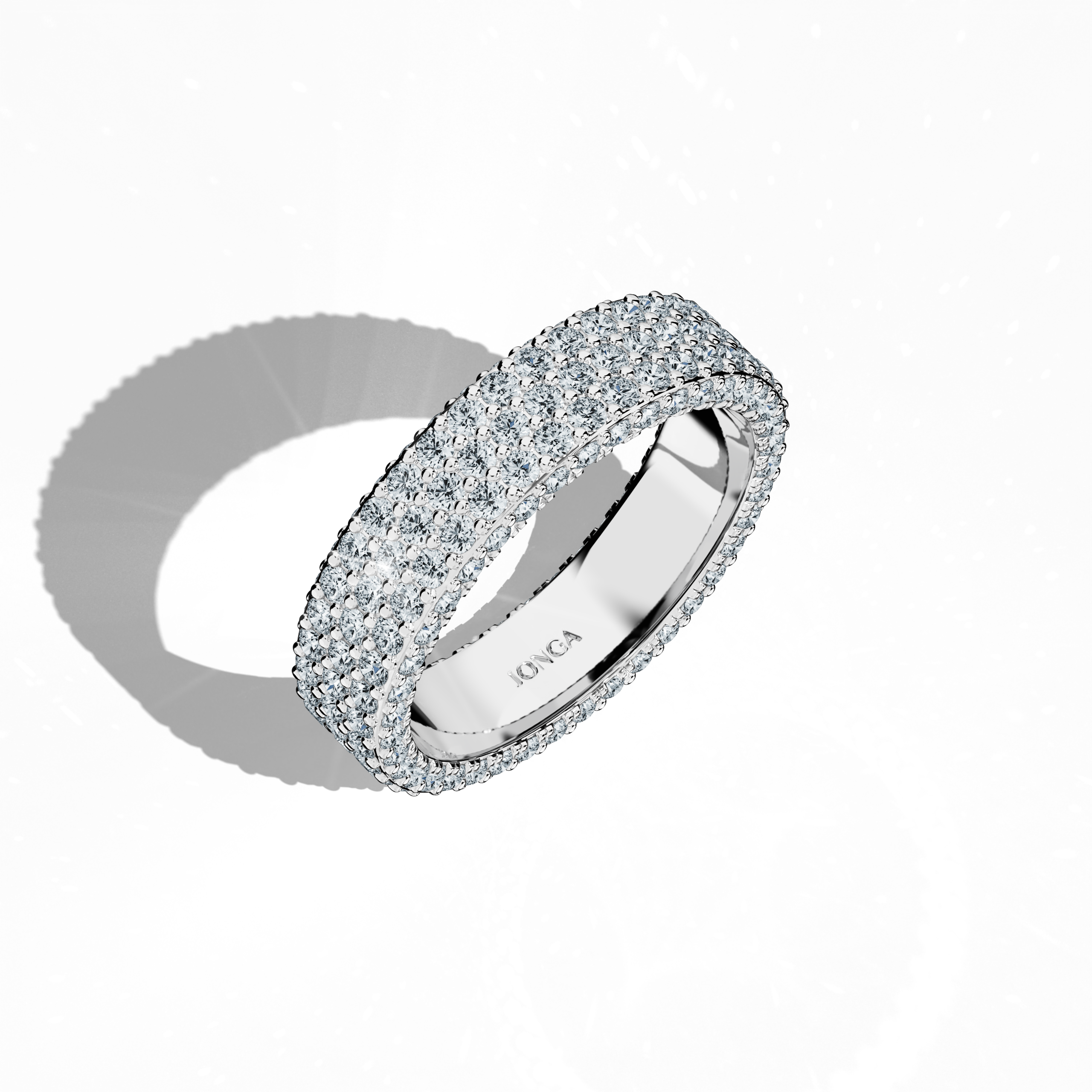 5 row Paved Band in White gold