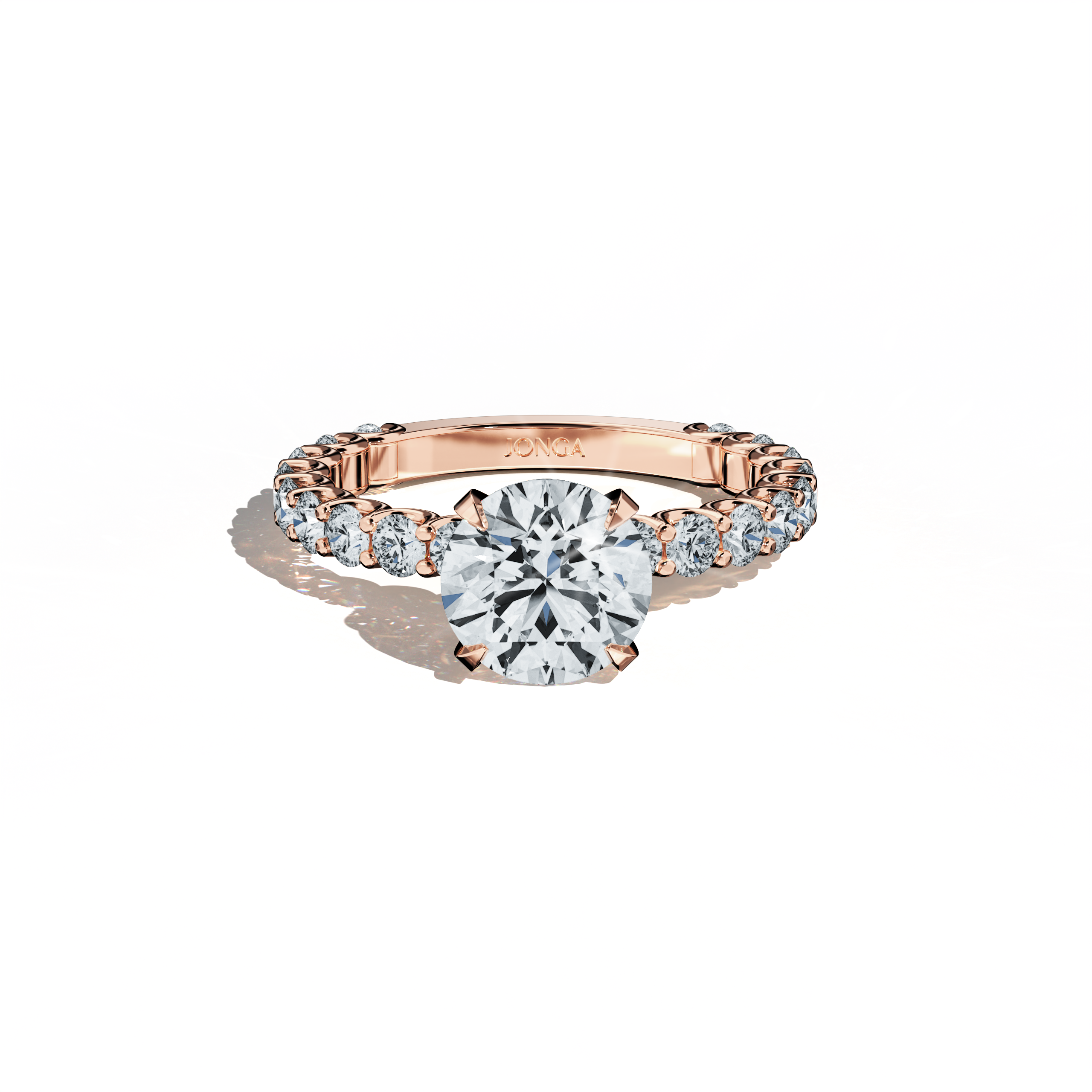 Solitaire Eternity Ring 2 ct in Rose Gold