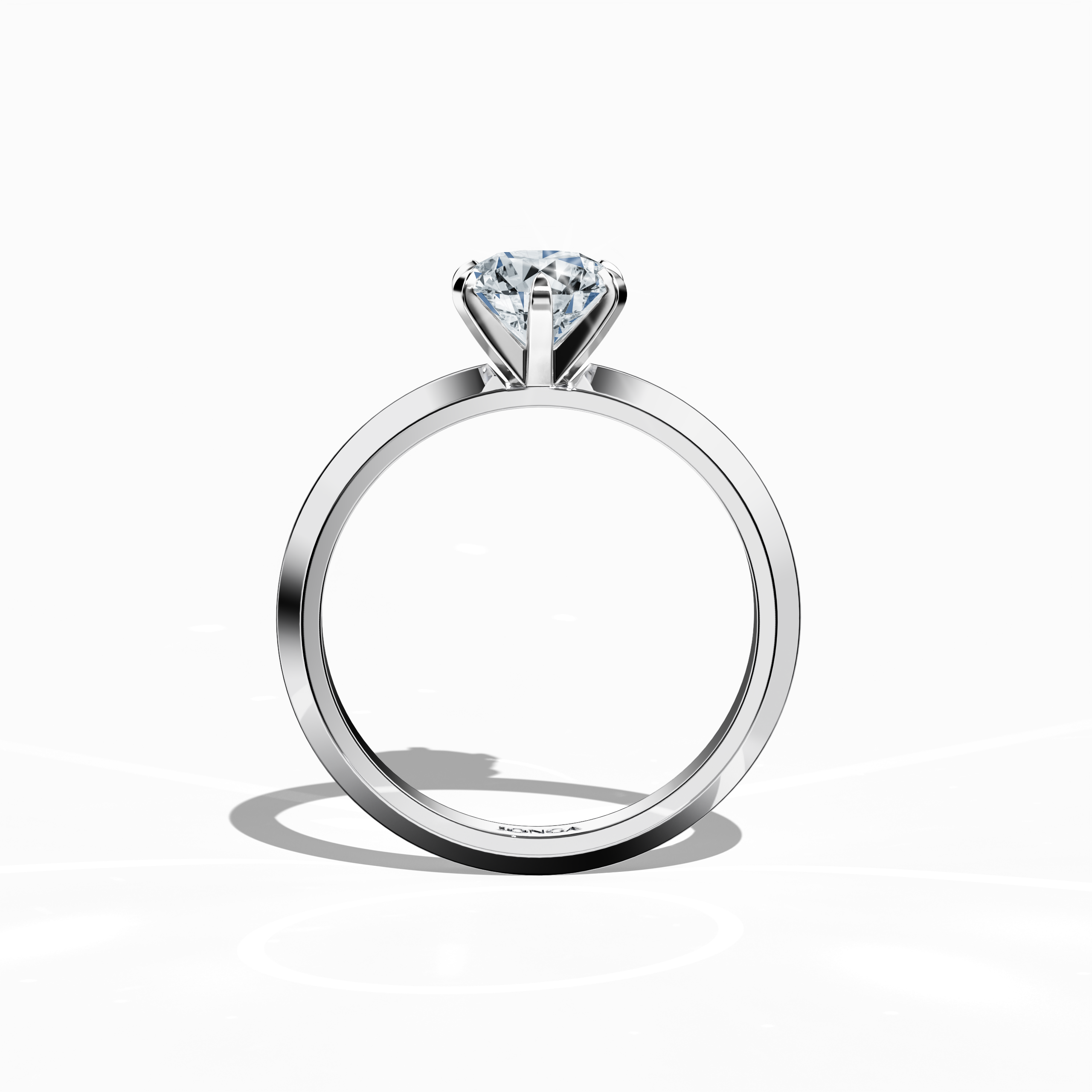 2 step Solitaire Ring 2 ct in White gold