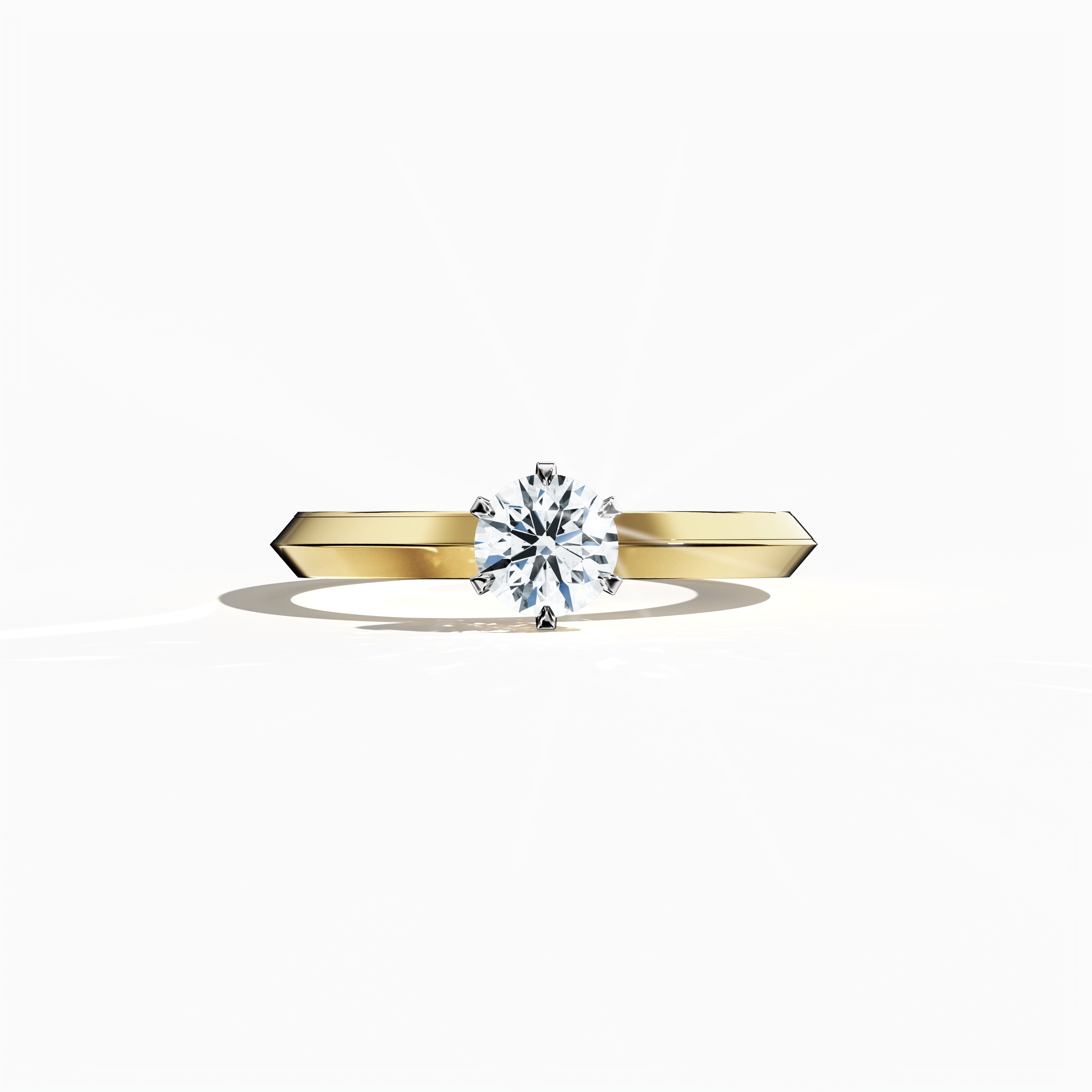 2s Solitaire ring -0.50ct Yellow Gold