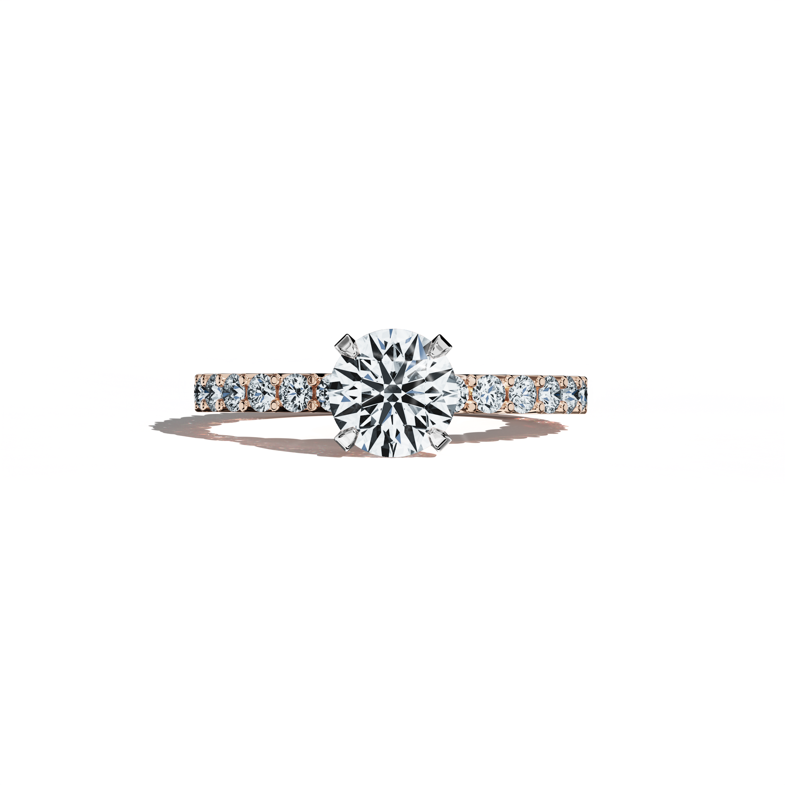 Solitaire Eternity Ring with 1 ct center in Rose Gold