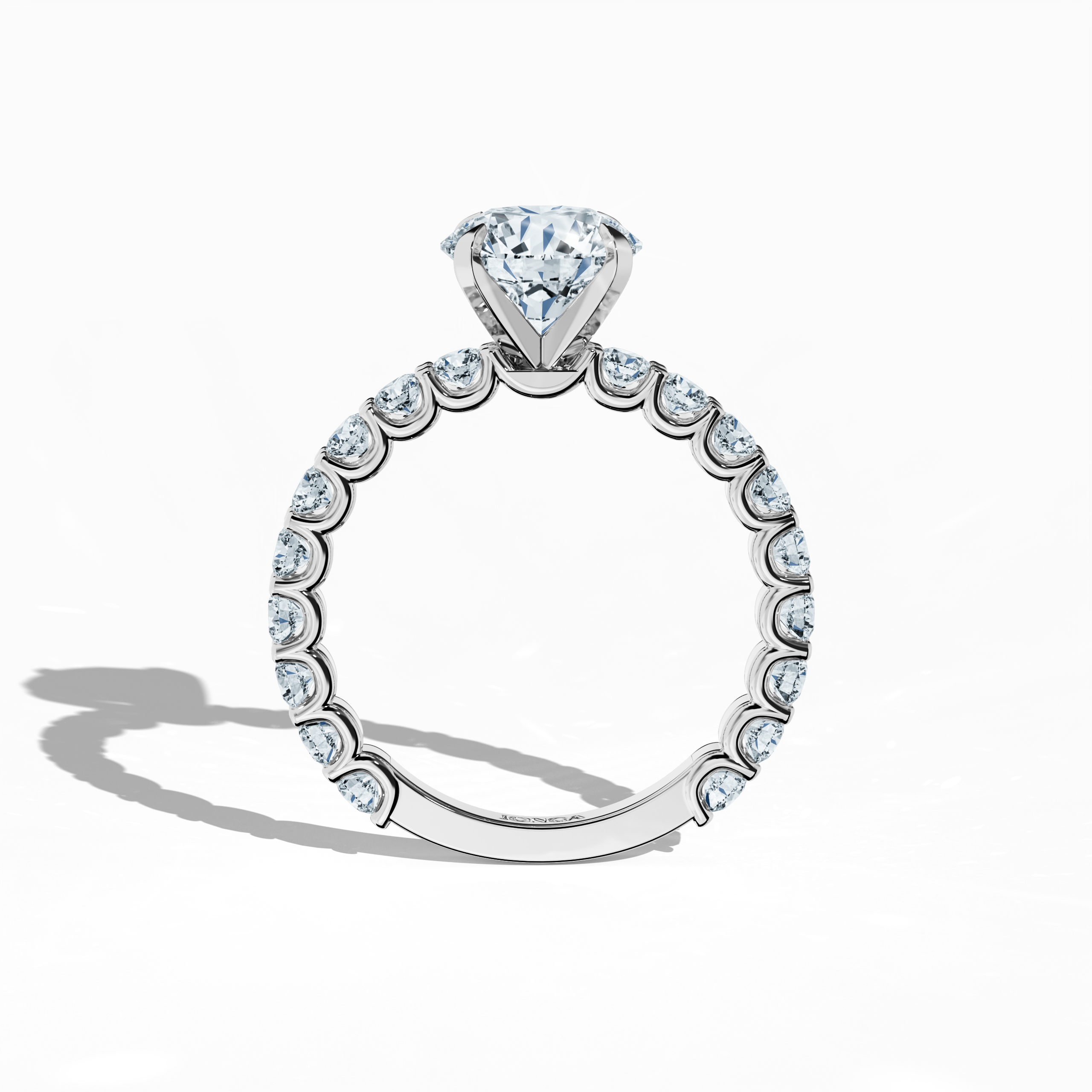 Solitaire Eternity Ring 2 ct in White Gold