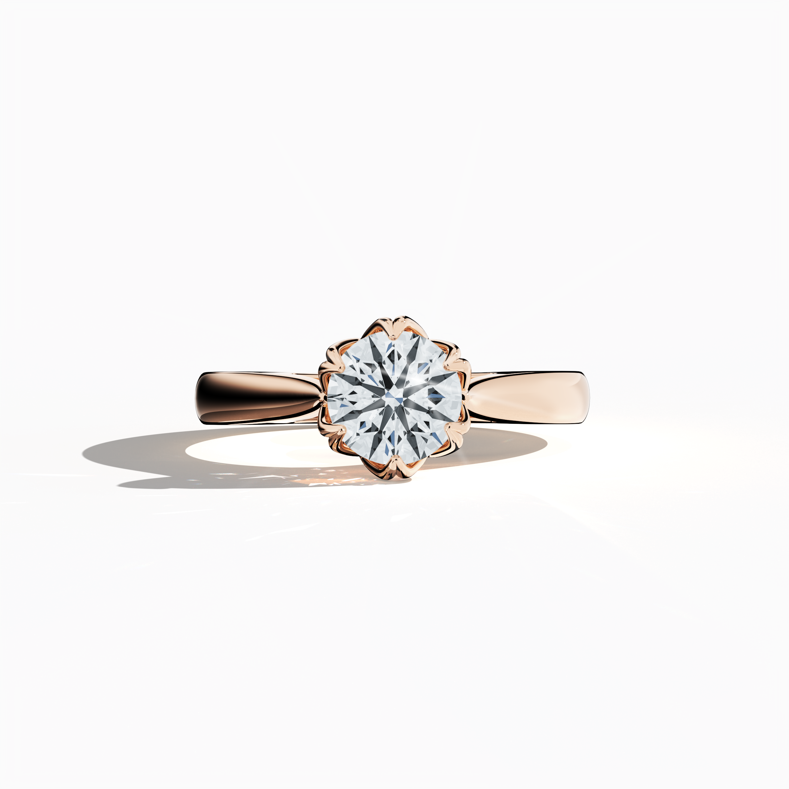 Lotus 1.00 ct Solitaire Ring Rose Gold