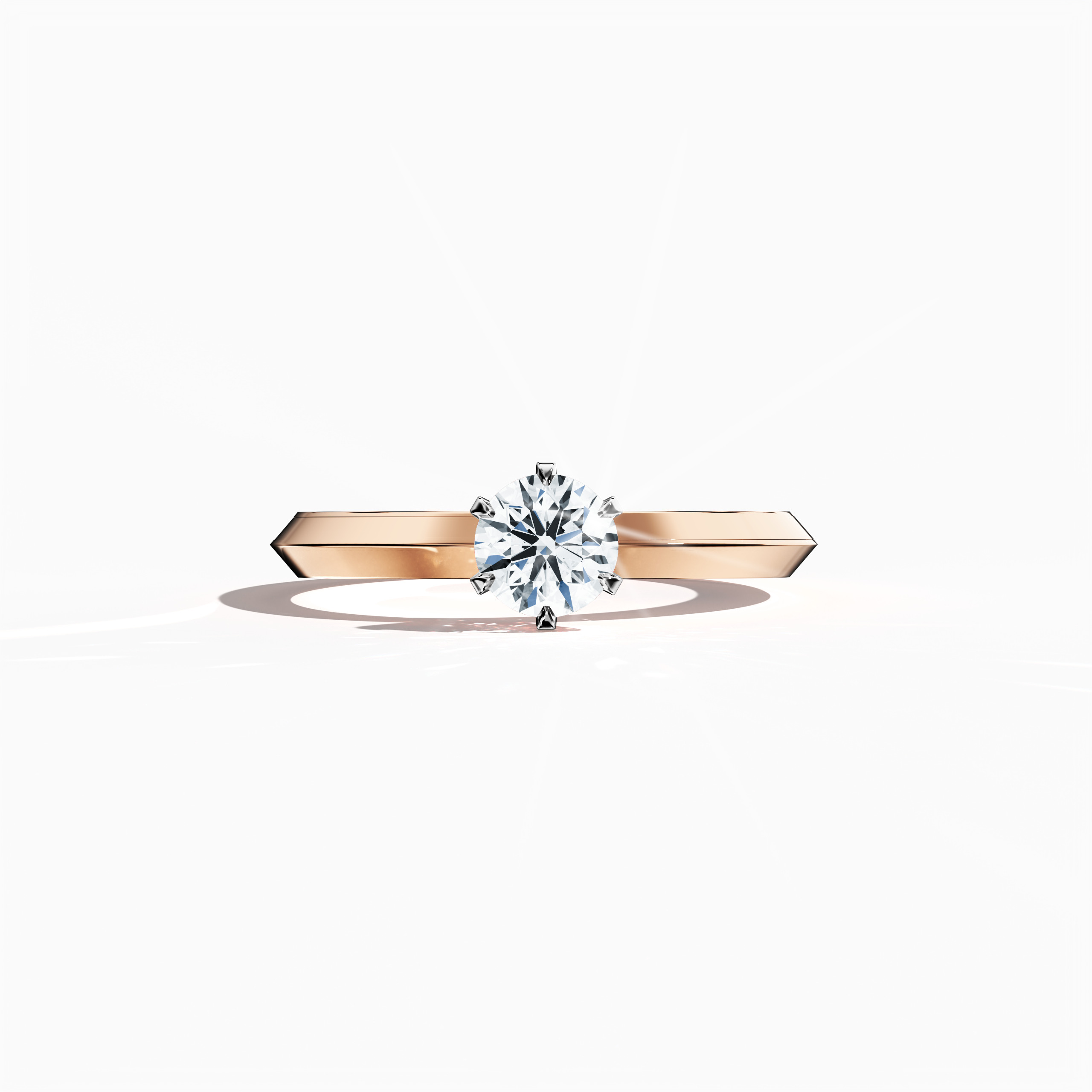 2s Solitaire ring -0.50ct Rose Gold