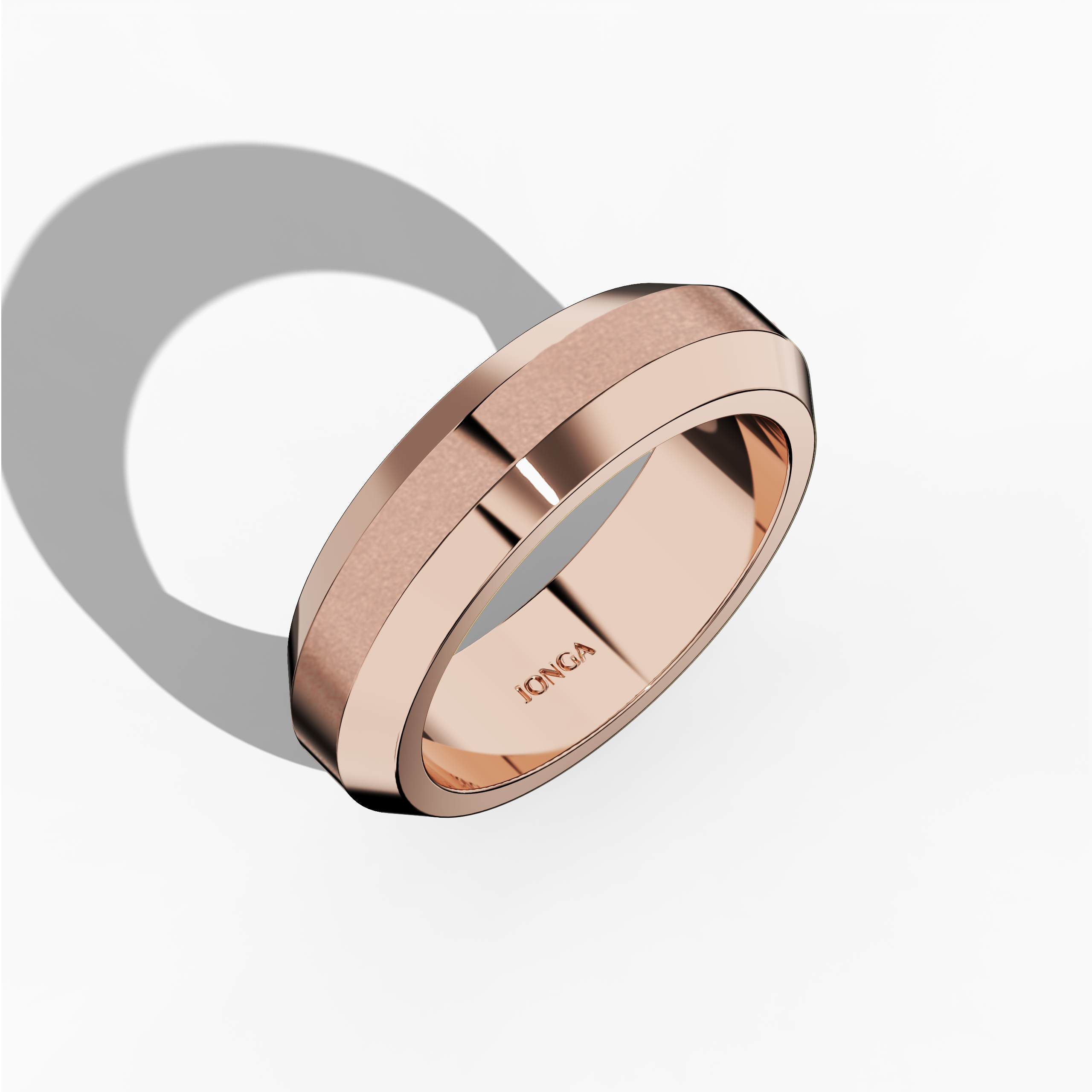 Mens Gold Band in Rose Gold